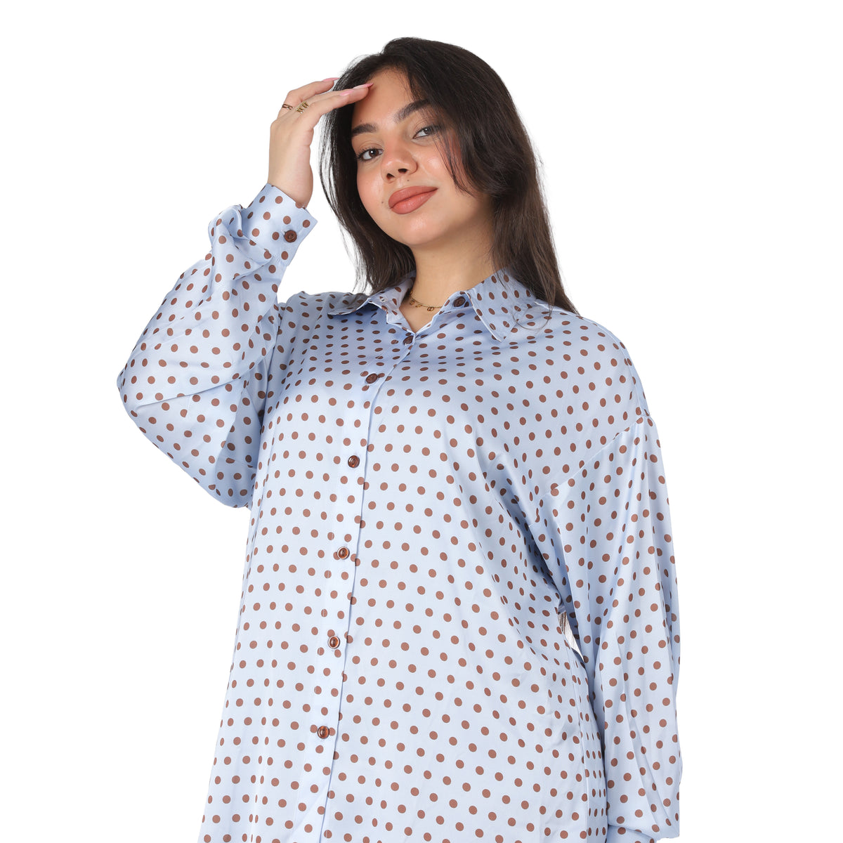 Polka Dot Satin Shirt 20539082