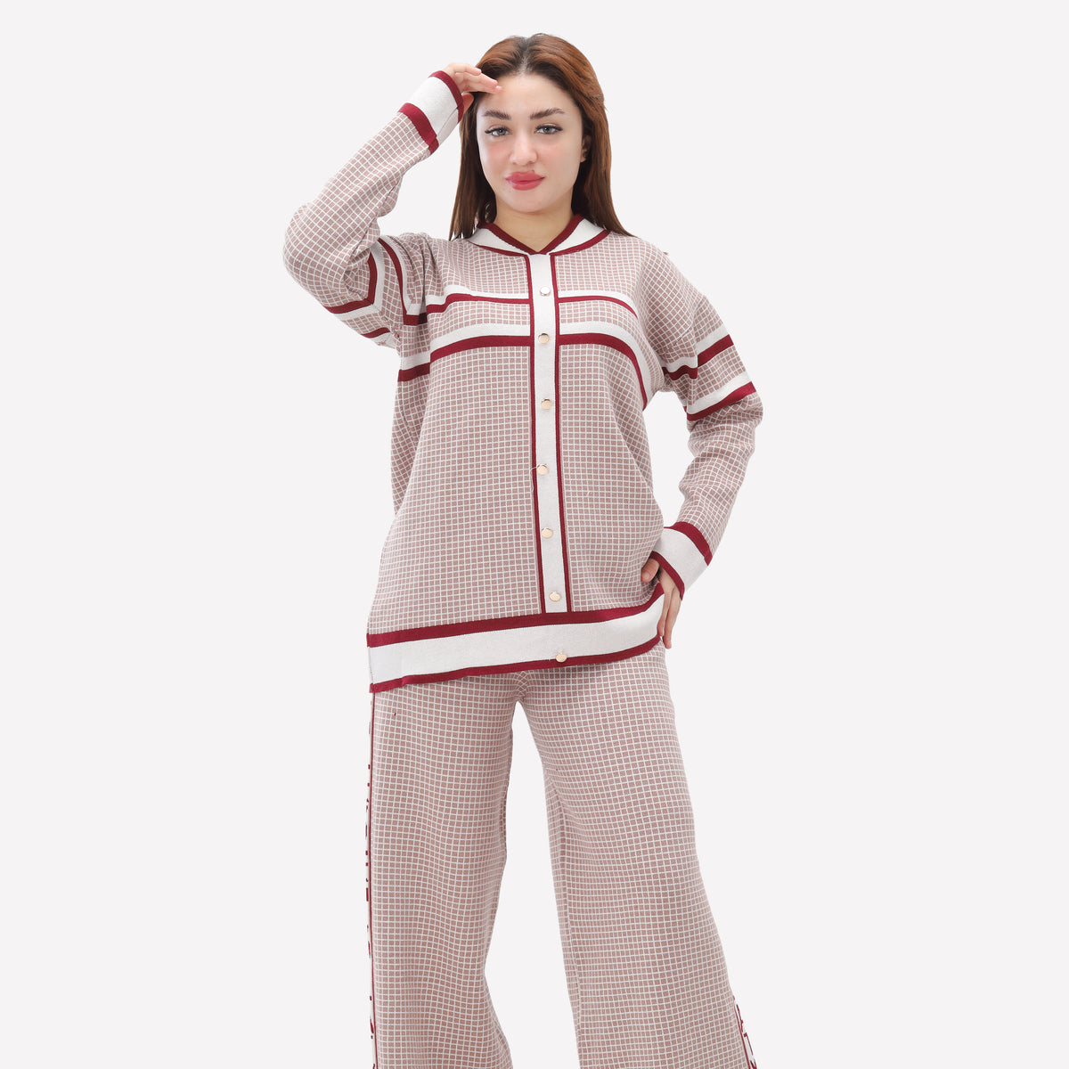 Grid Knit Two-Piece Set 2135/211