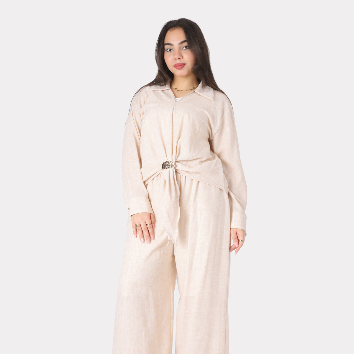 Textured Adjustable Buckle Co-Ord Set 2003/201/1