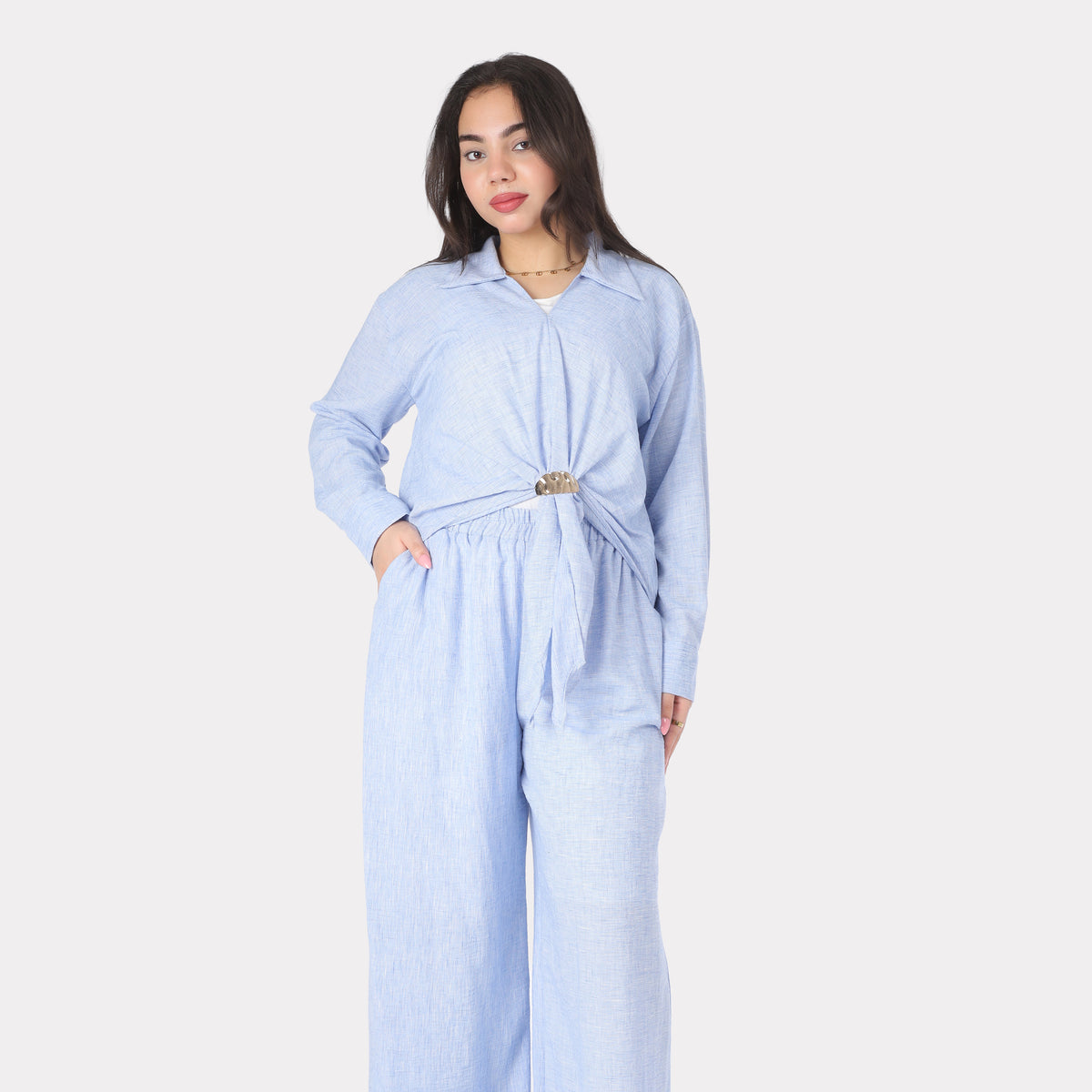 Textured Adjustable Buckle Co-Ord Set 2003/201/1