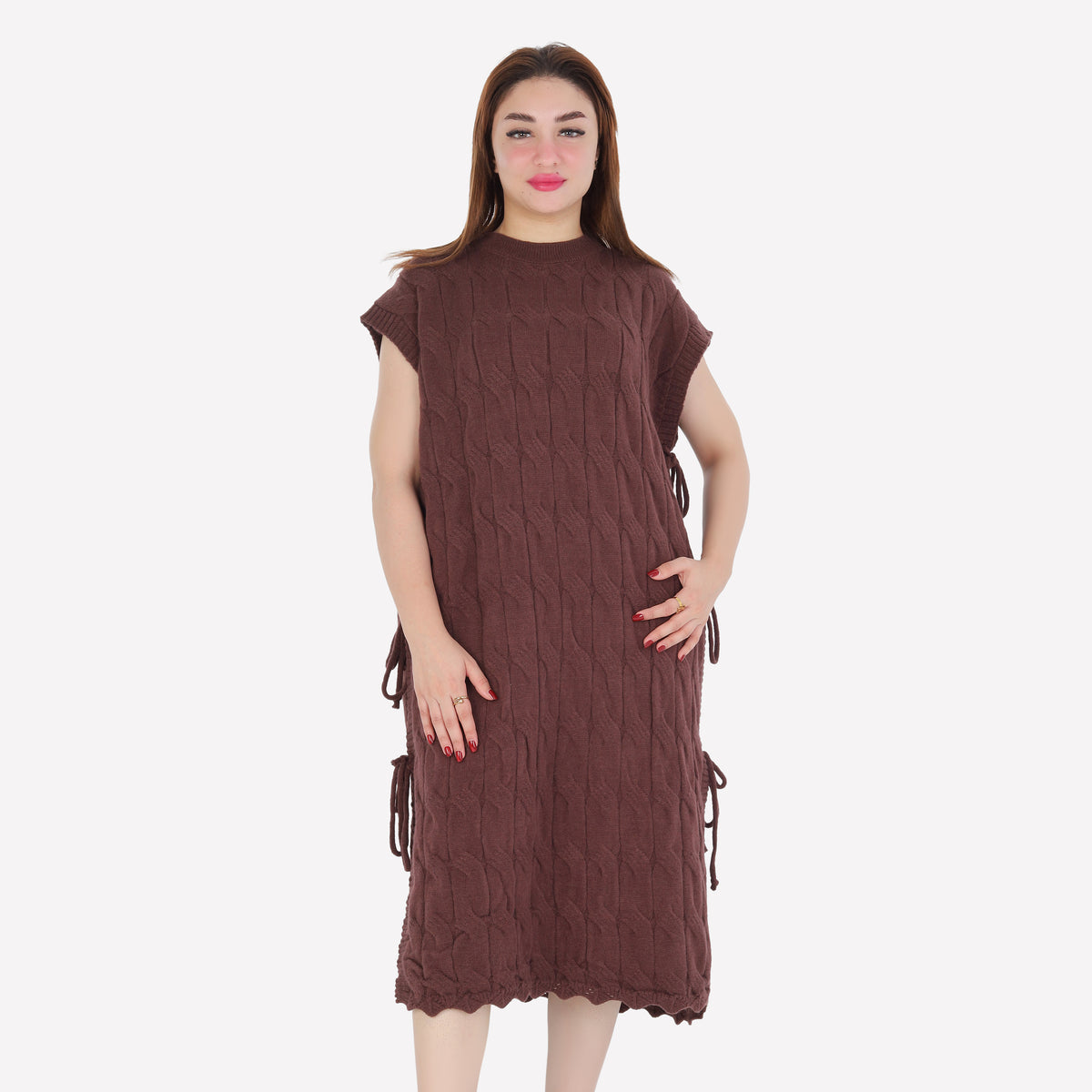 Cable Knit Side-Tie Sweater Dress 2135/140