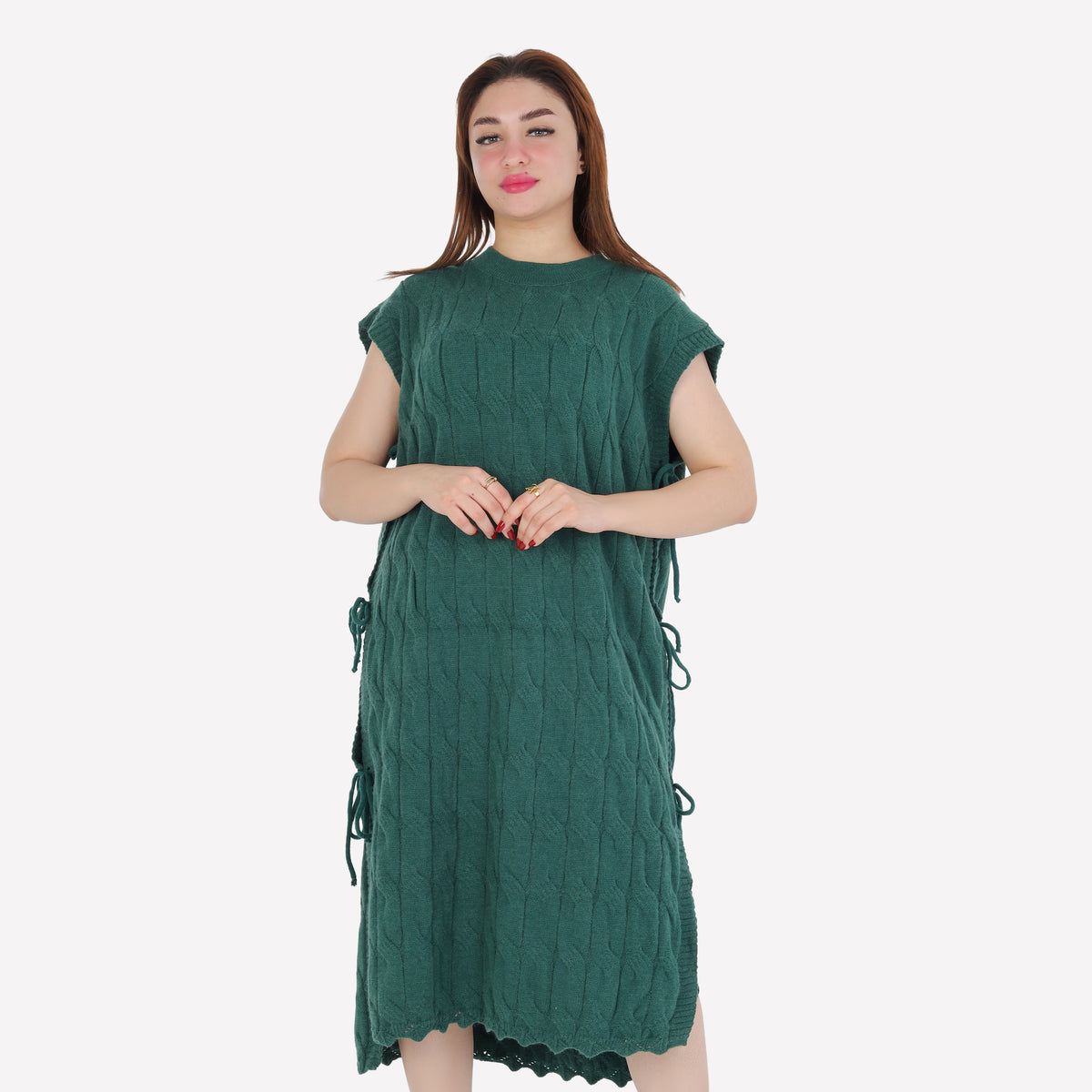 Cable Knit Side-Tie Sweater Dress 2135/140