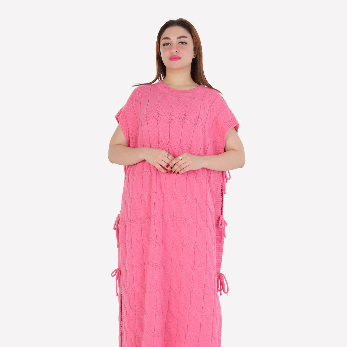 Cable Knit Side-Tie Sweater Dress 2135/140