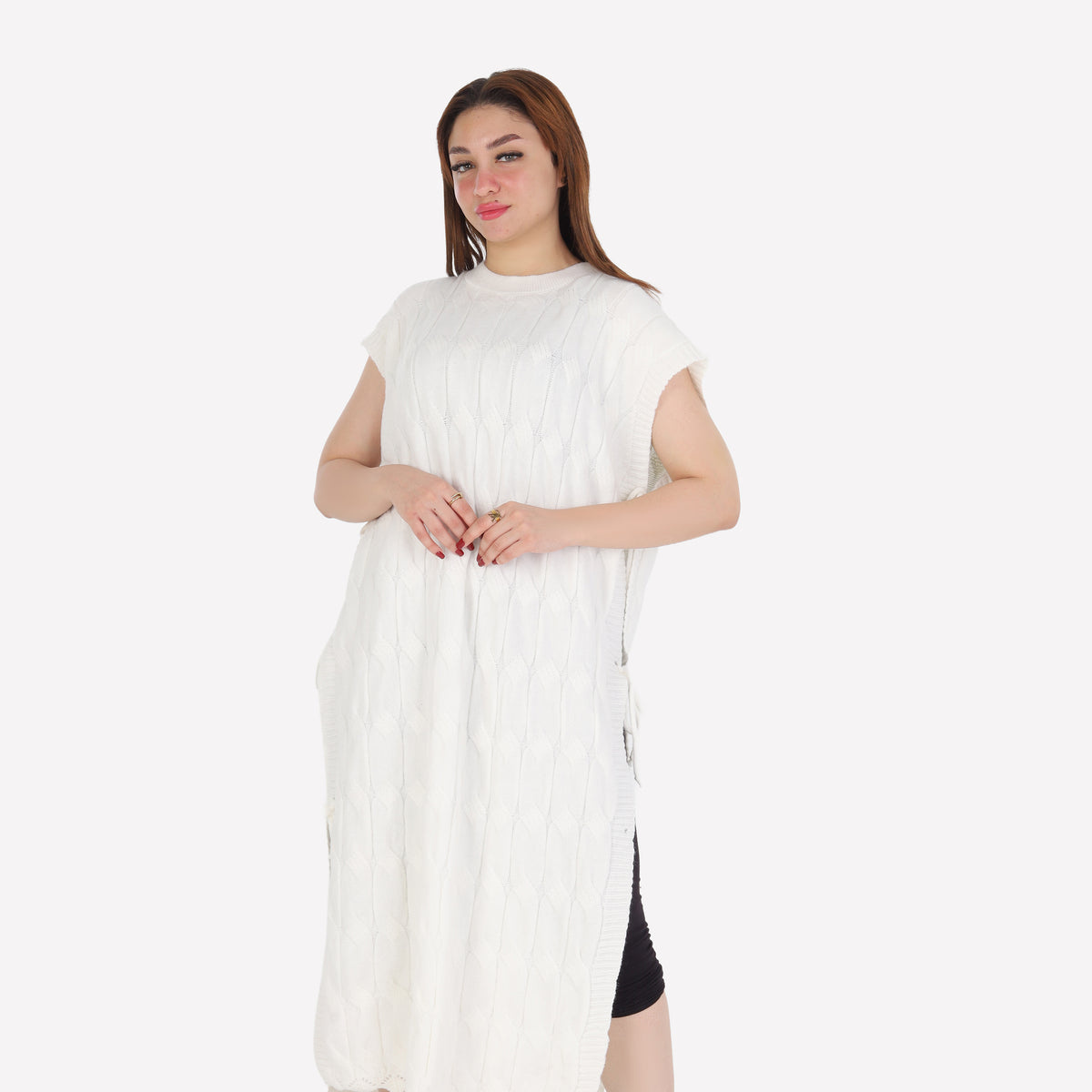Cable Knit Side-Tie Sweater Dress 2135/140