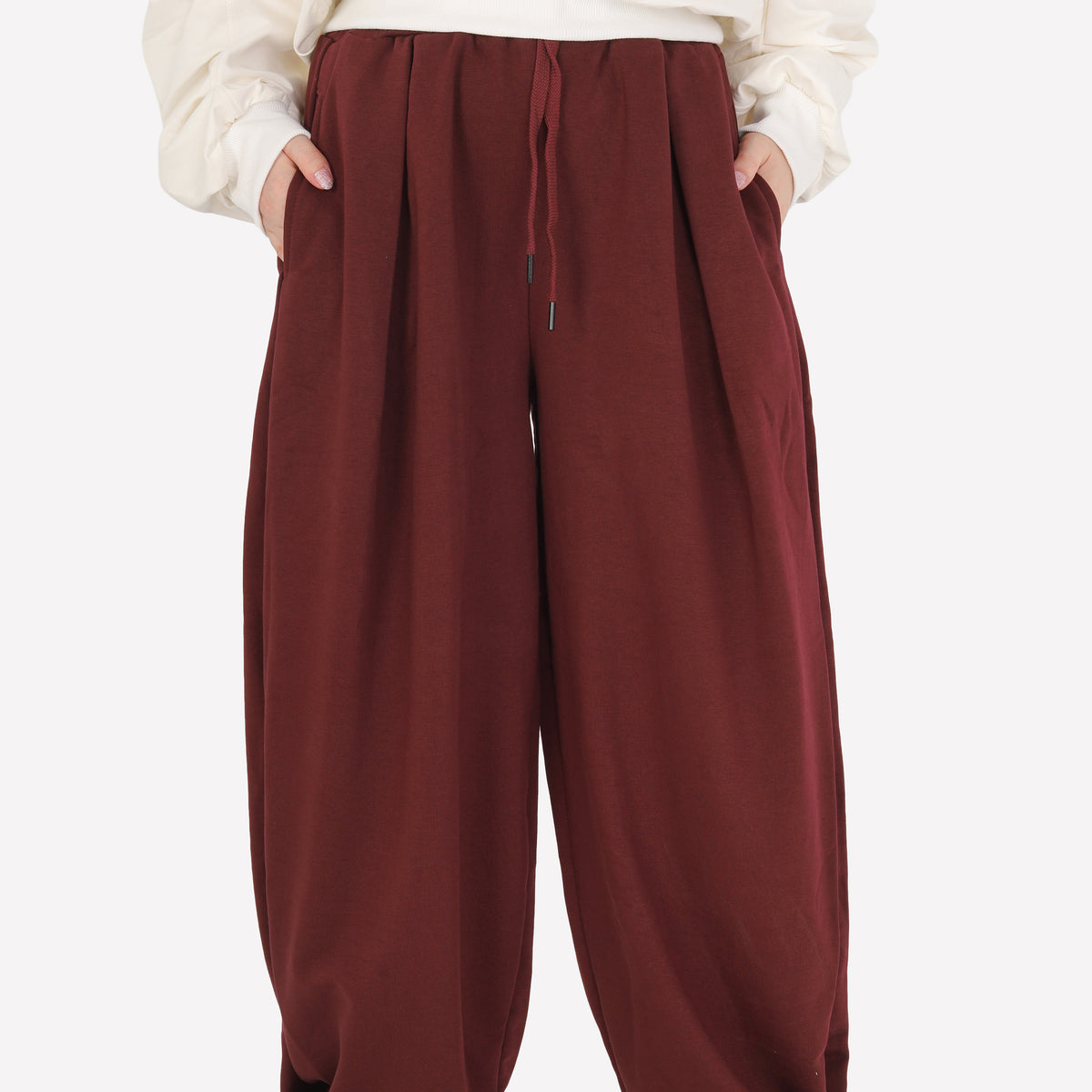 Balloon-Leg Fabric Trousers 2196187