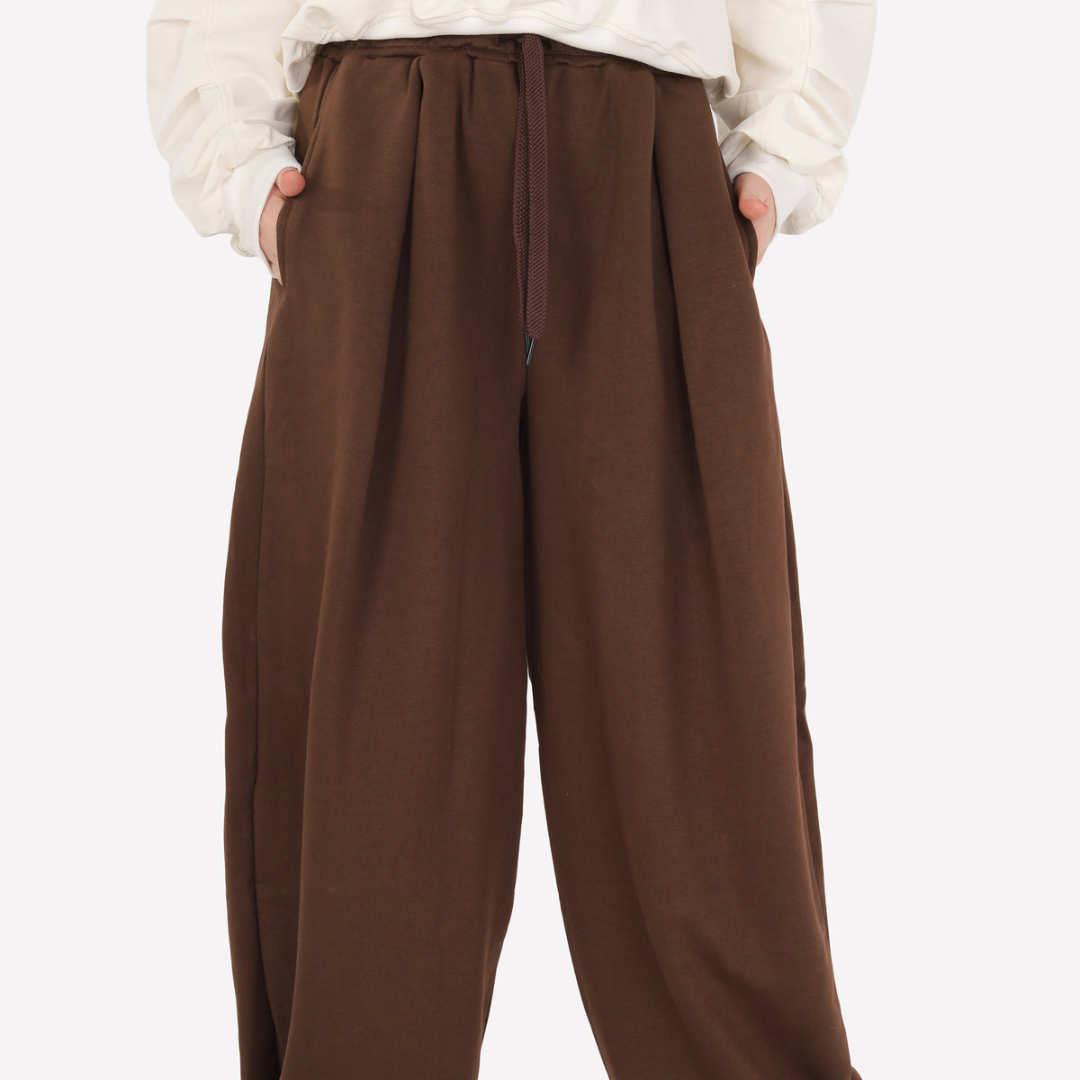 Balloon-Leg Fabric Trousers 2196187