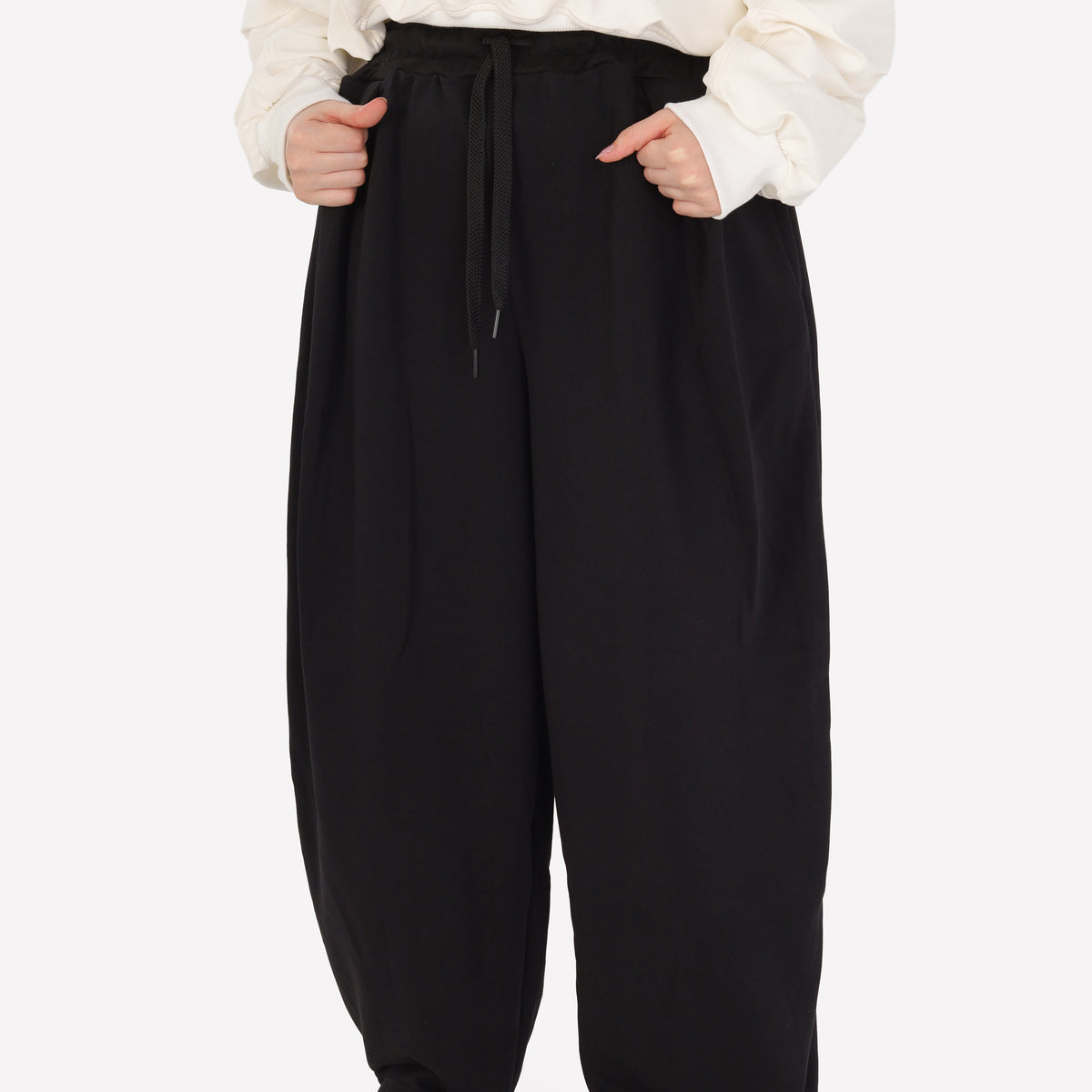 Balloon-Leg Fabric Trousers 2196187