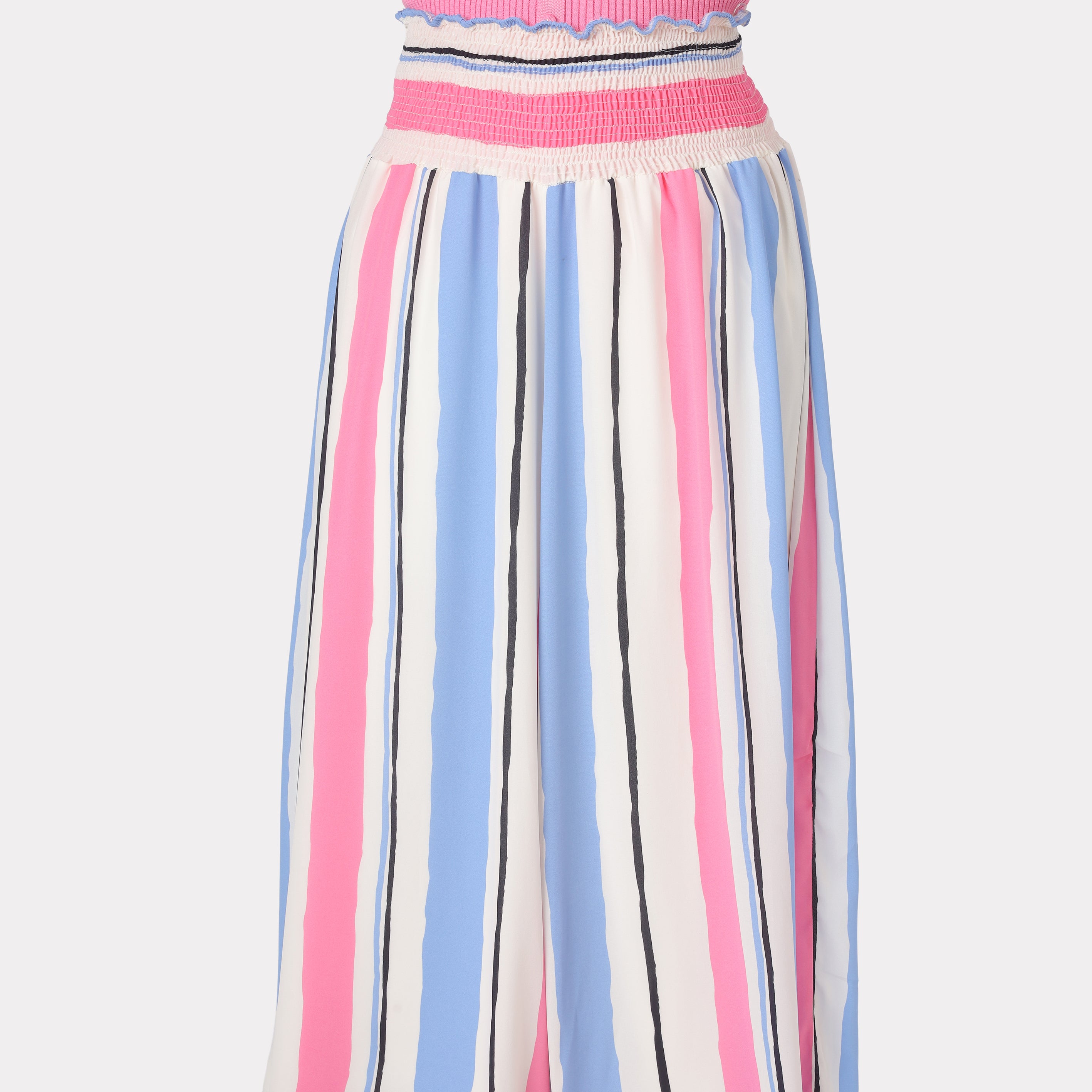 Multi-Color Striped Wide-Leg Palazzo Pants 2002/207