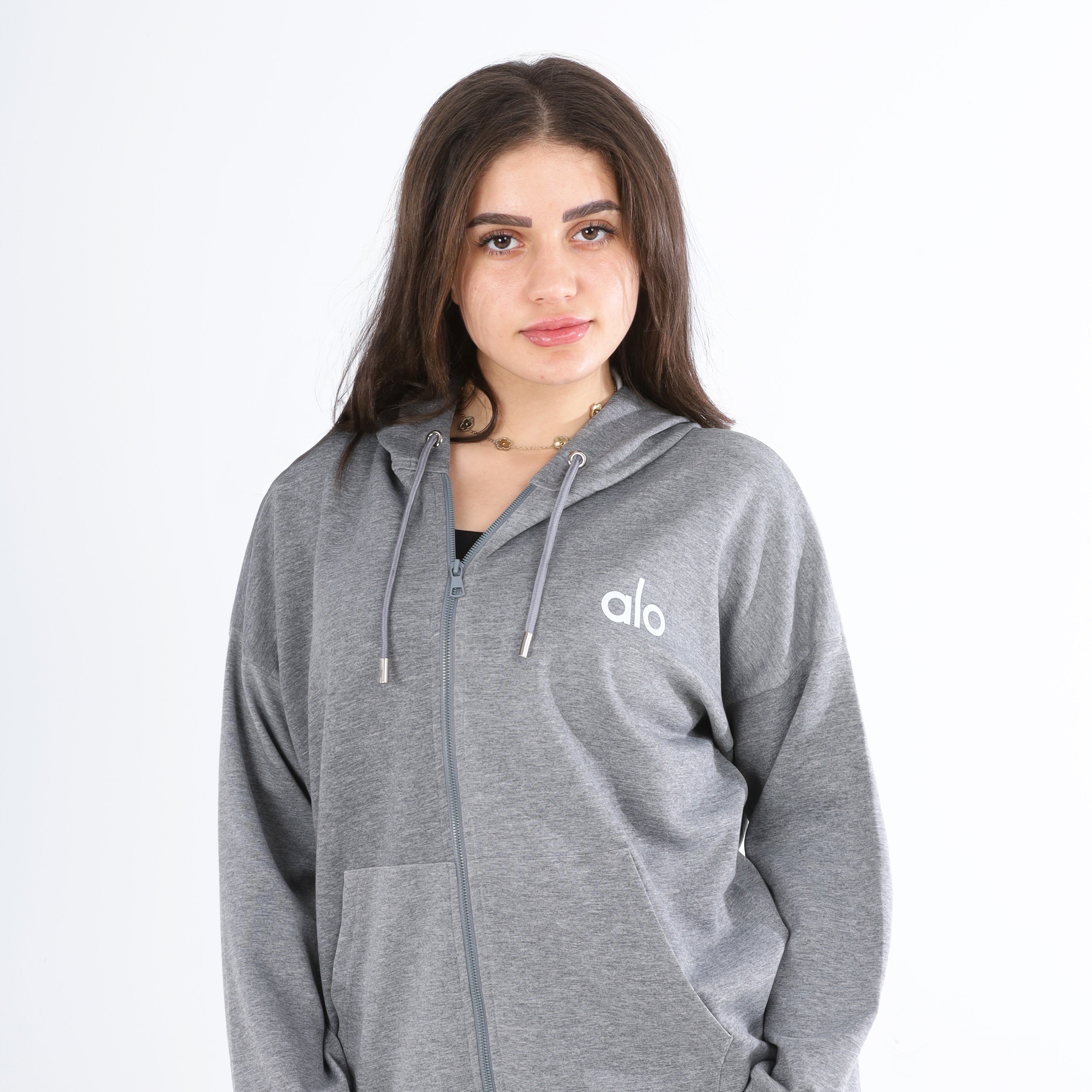 Relax Fit Zip-Up Hoodie w162742