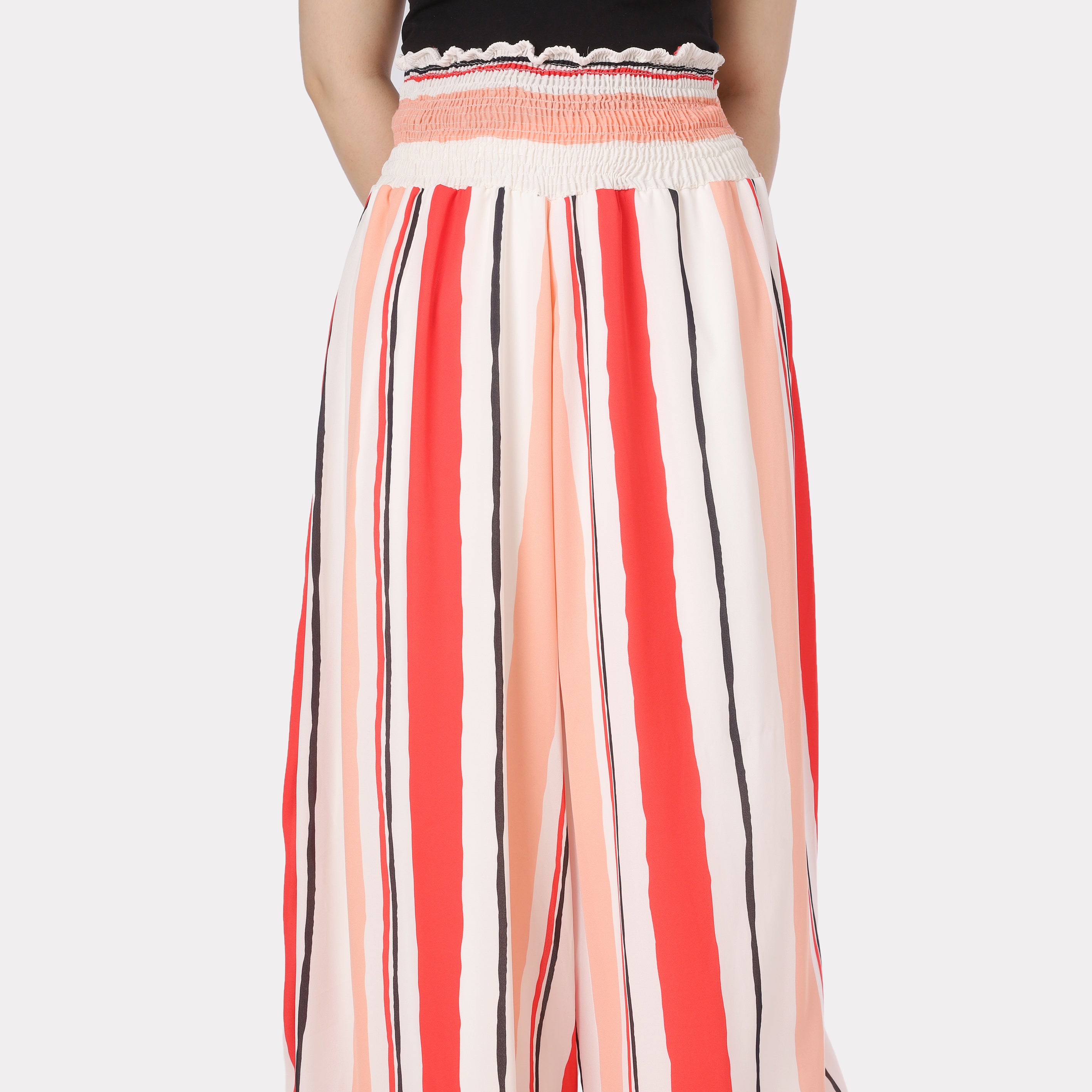Multi-Color Striped Wide-Leg Palazzo Pants 2002/207