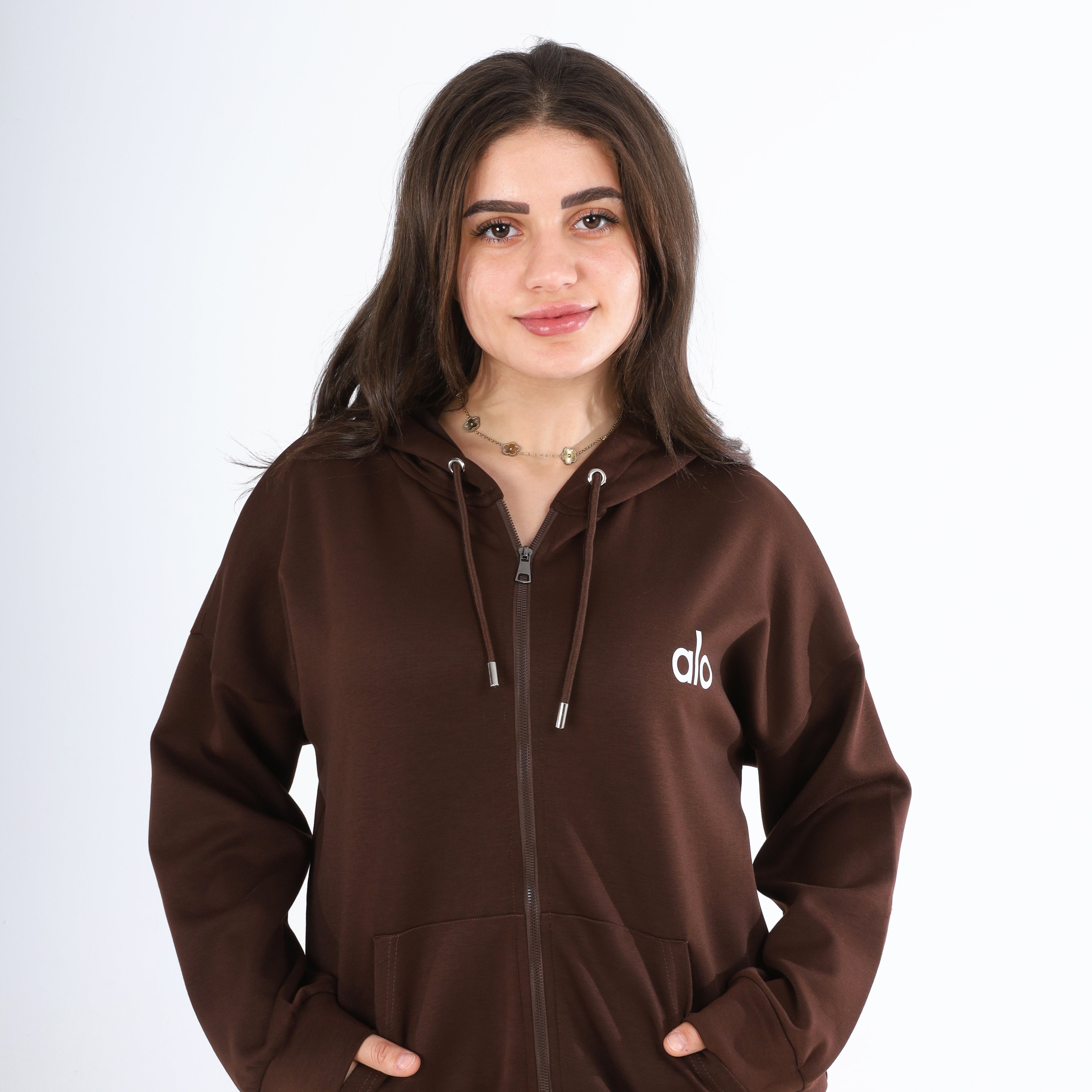 Relax Fit Zip-Up Hoodie w162742