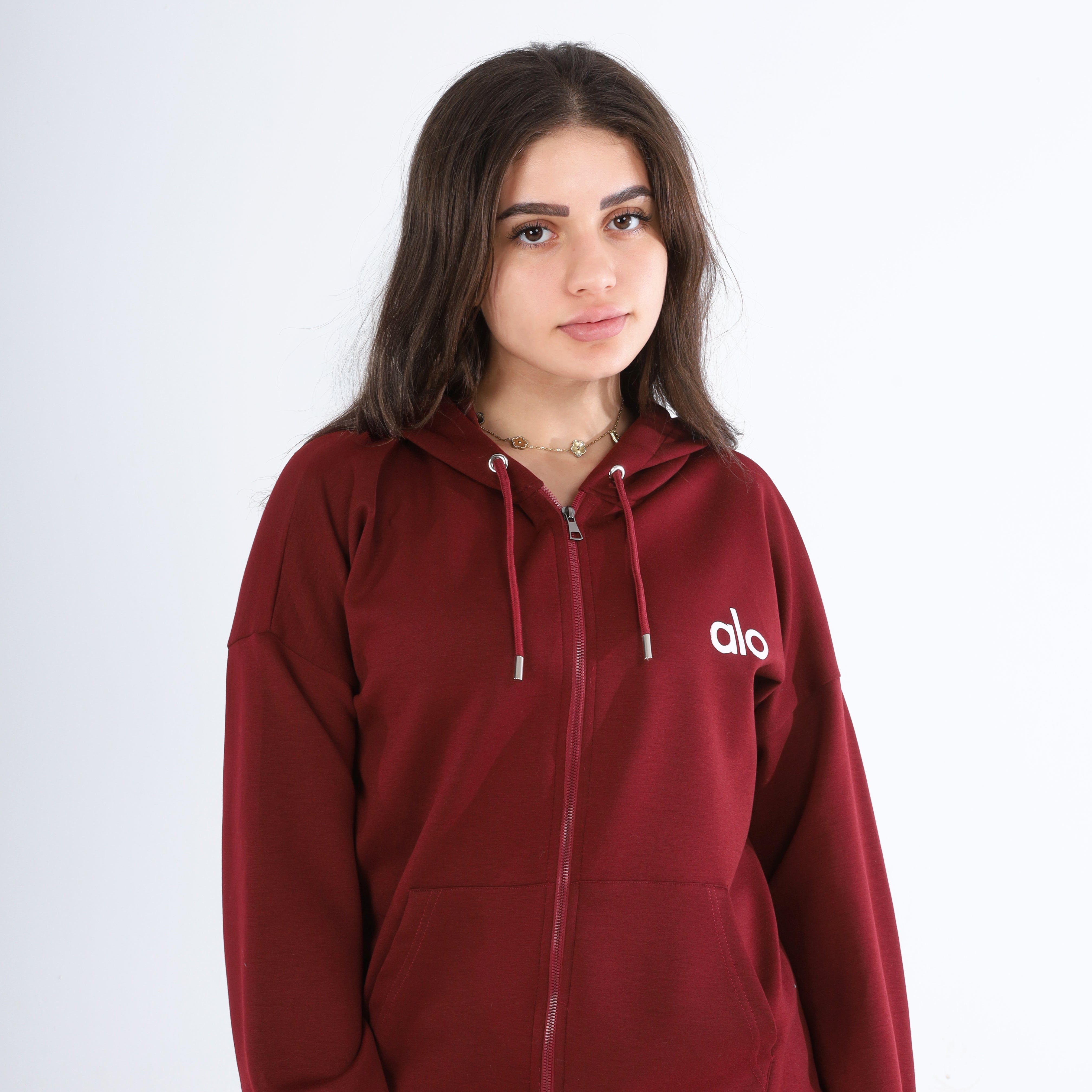 Relax Fit Zip-Up Hoodie w162742