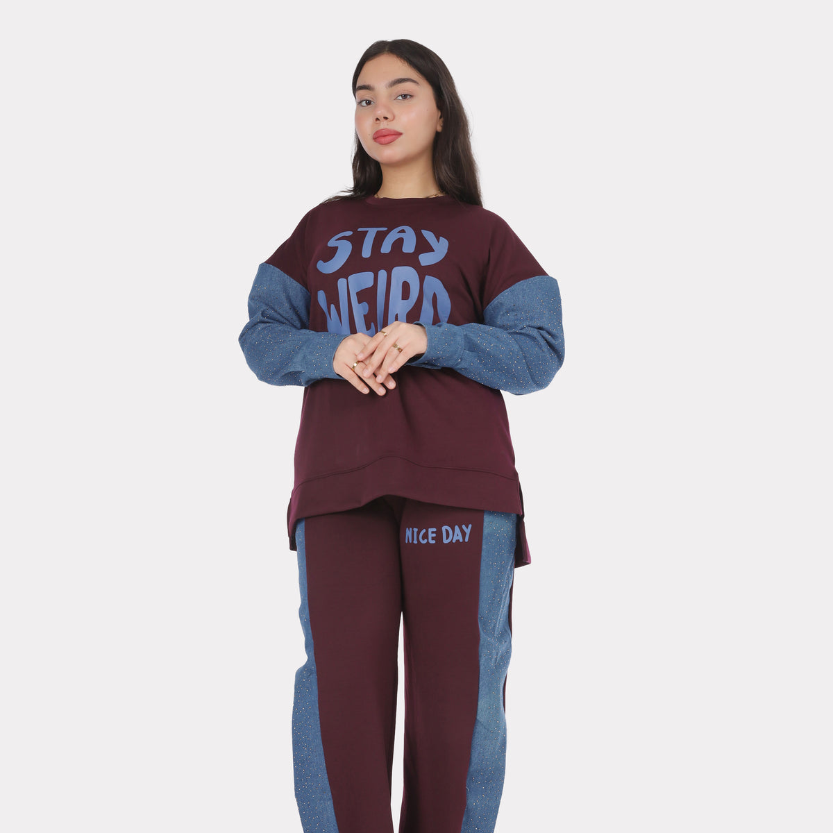 Oversized Hoodie & Wide-Leg Sweatpants Set 2066409910