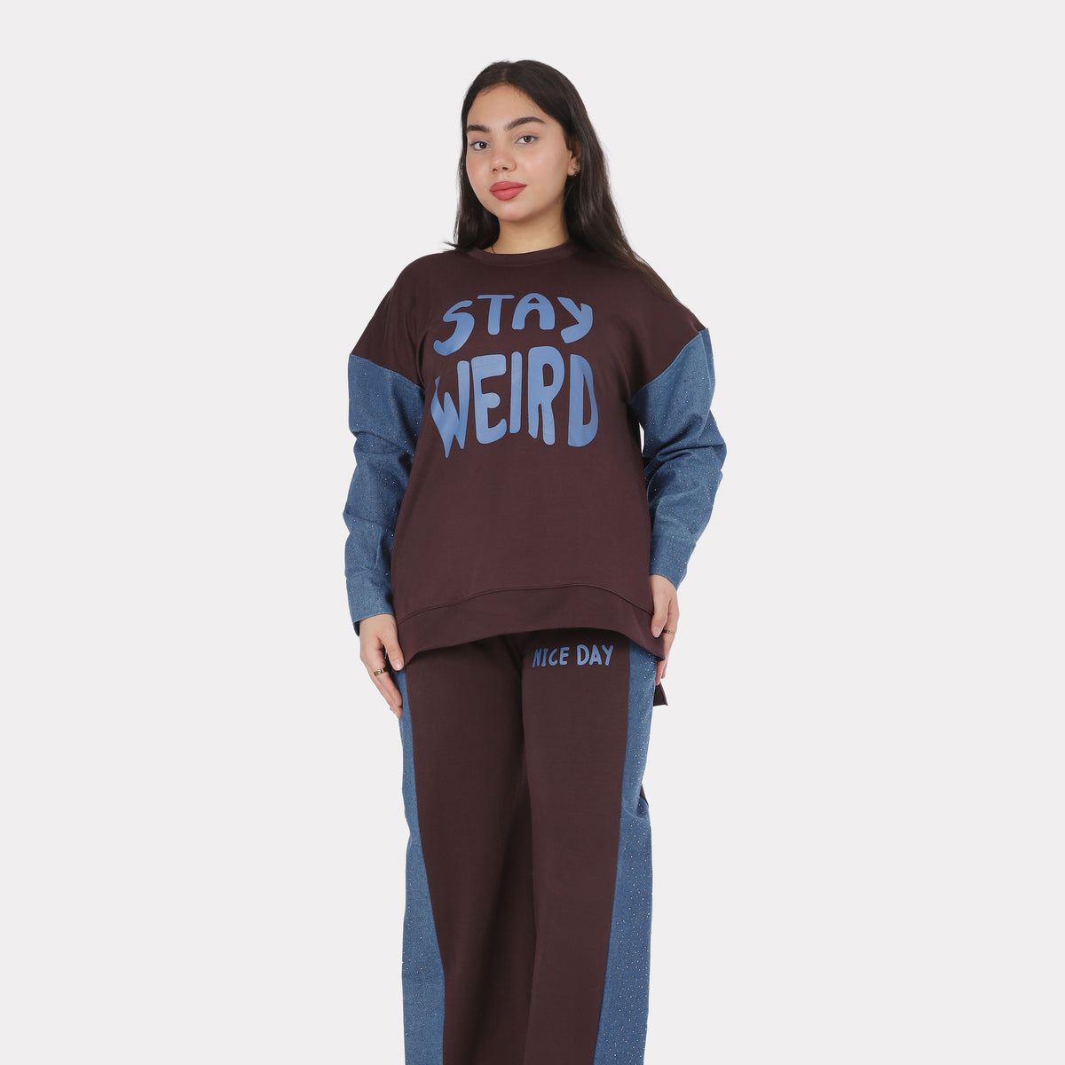 Oversized Hoodie & Wide-Leg Sweatpants Set 2066409910