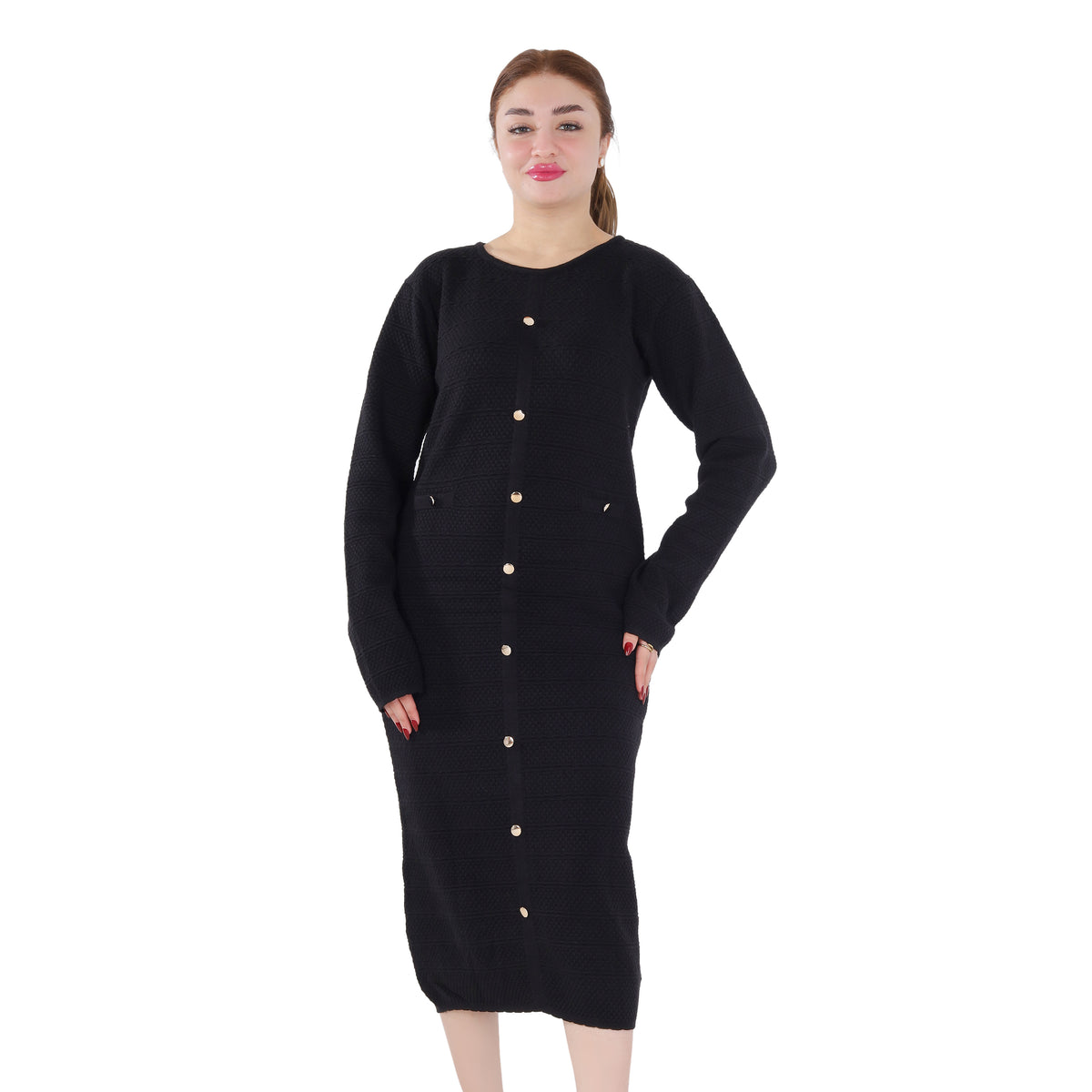 Midi Button-Detail Dress 2135/061