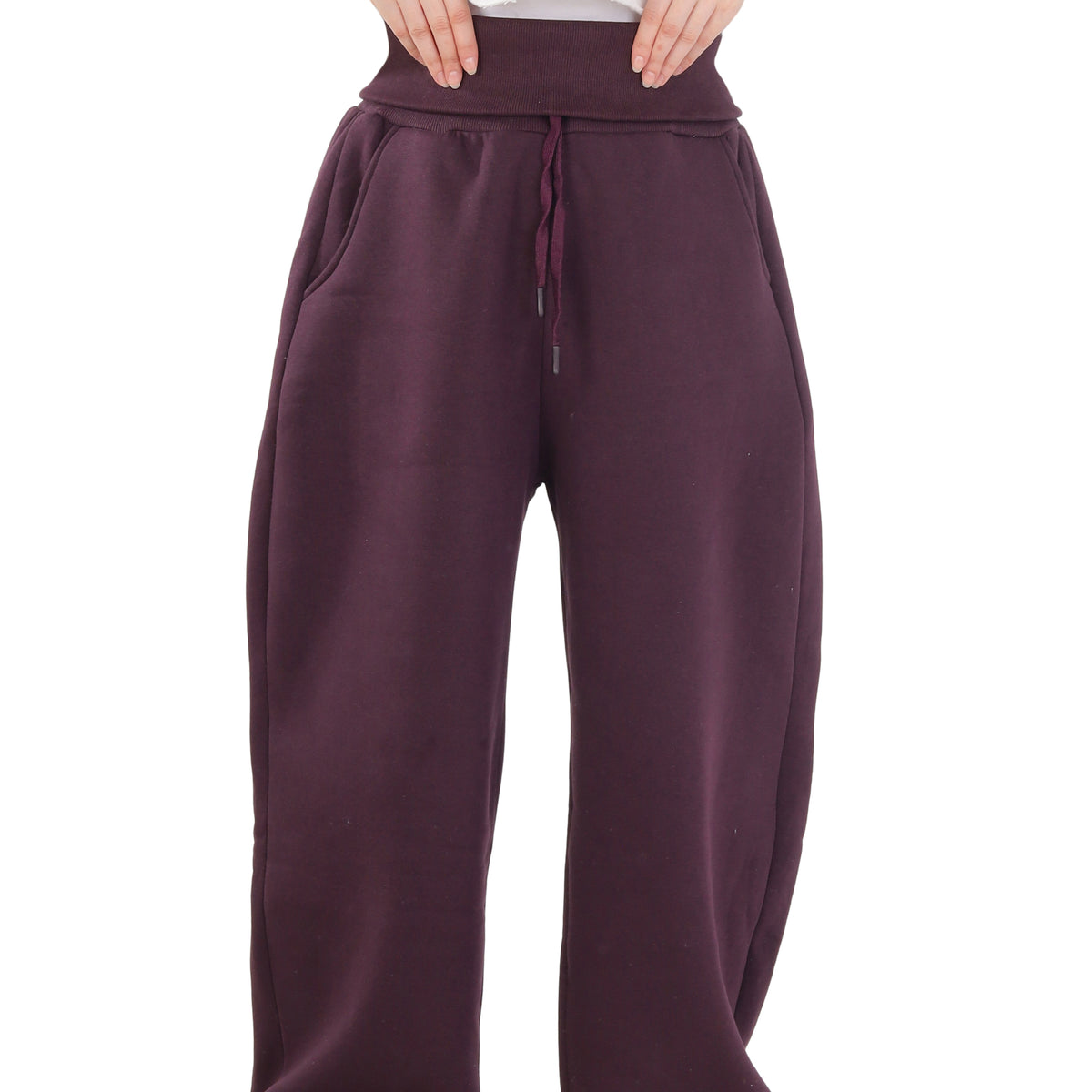 Trendy Melton Wide-Leg Sweatpants 2204110