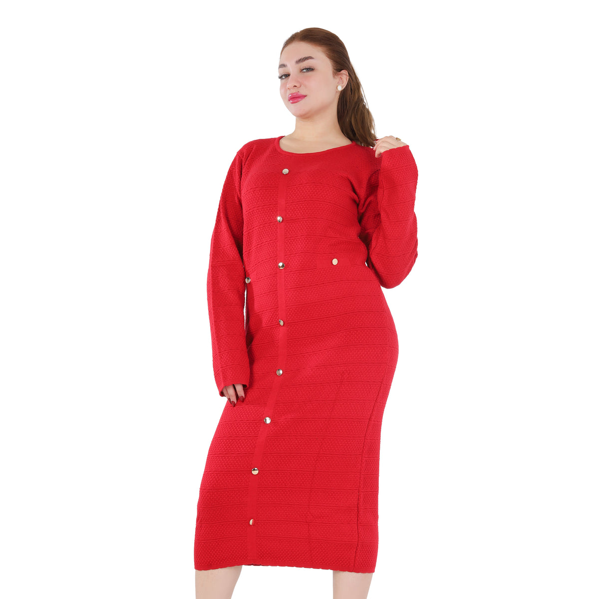 Midi Button-Detail Dress 2135/061