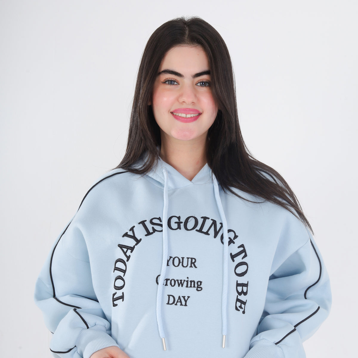 Cropped Hoodie with Front Print 2188W503