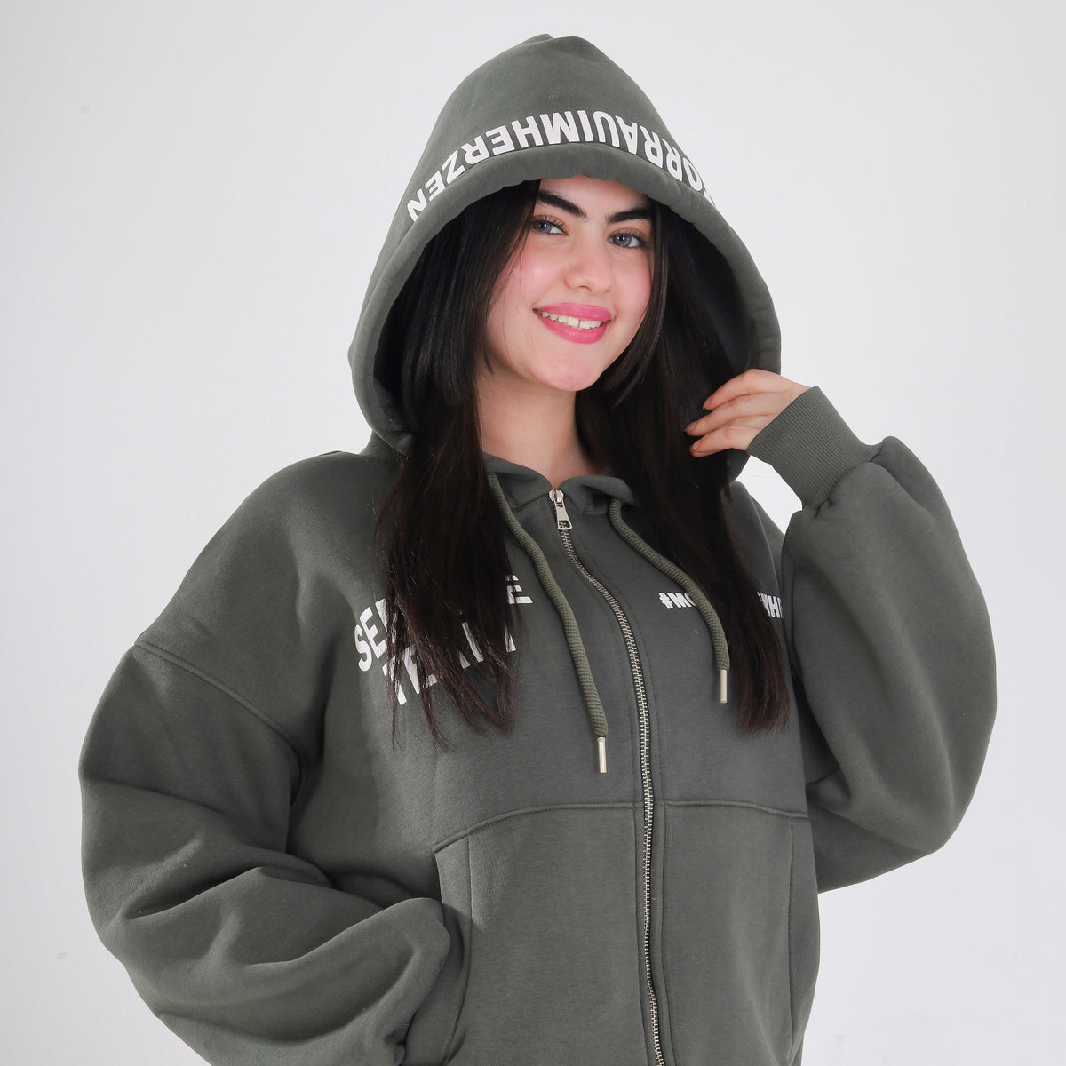 Oversized Zip-Up Hoodie 2188W520