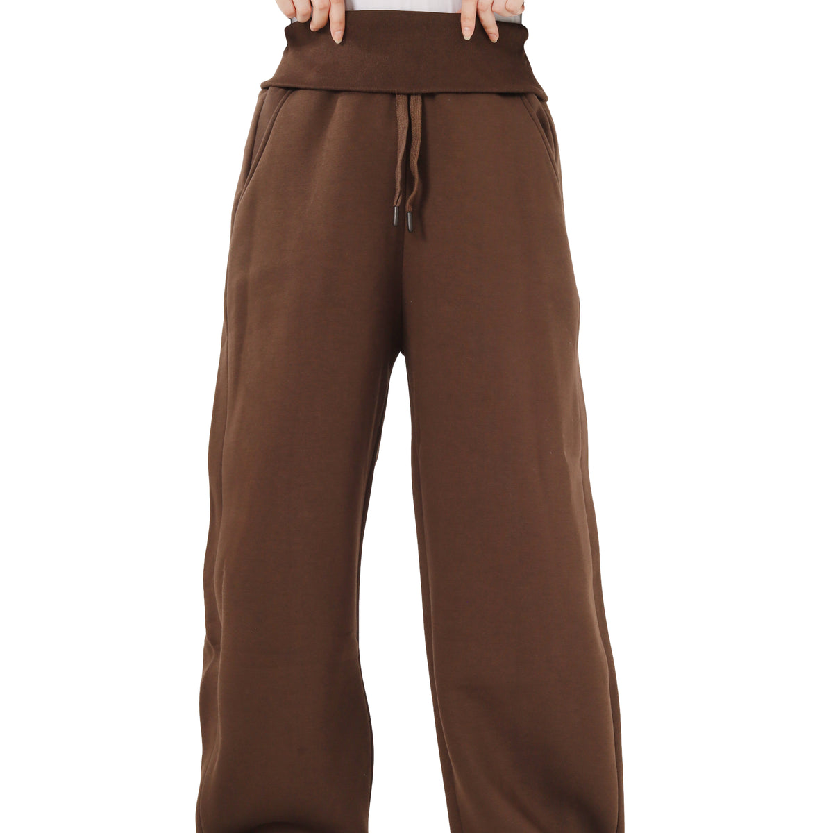 Trendy Melton Wide-Leg Sweatpants 2204110