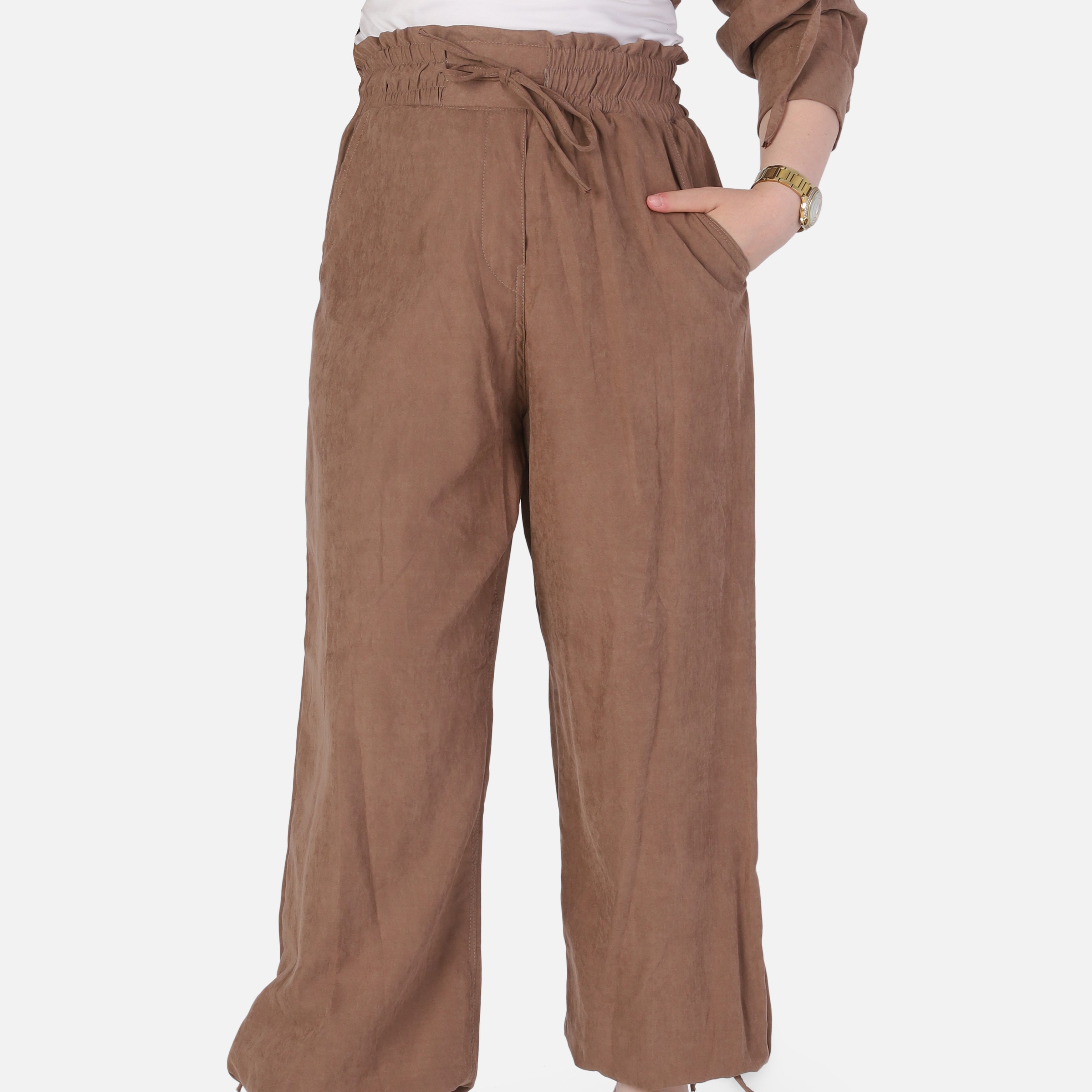 Summer Suede Pants with Ankle Tie 2066205070
