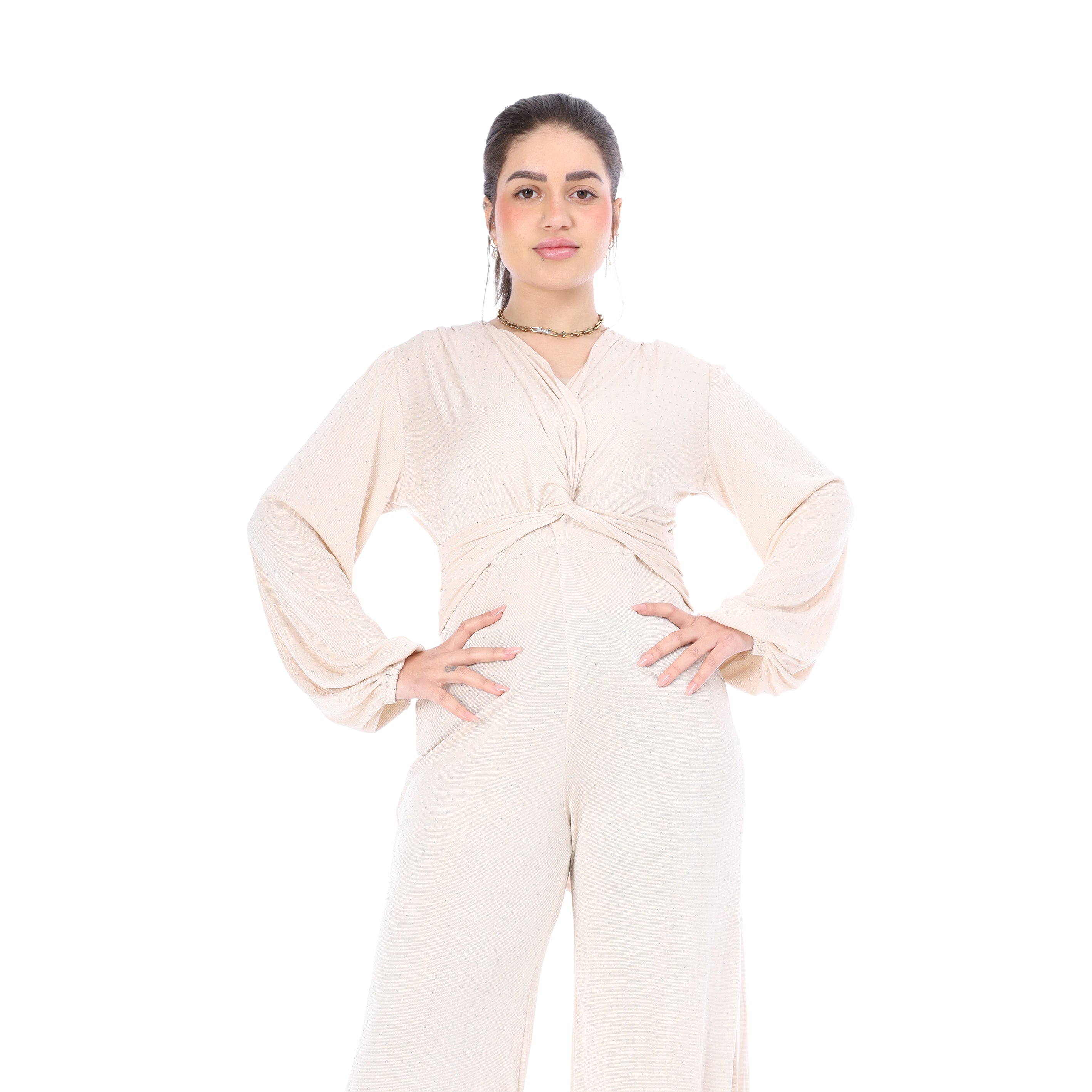 Polka Dot Wide-Leg Jumpsuit s1501622