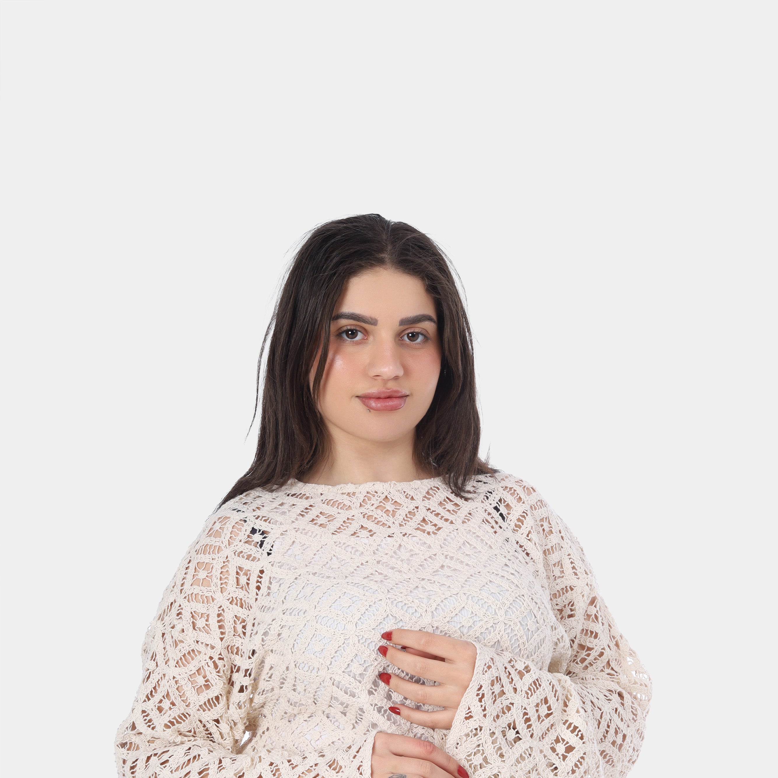 Elegant Geometric Sheer Blouse s1508474