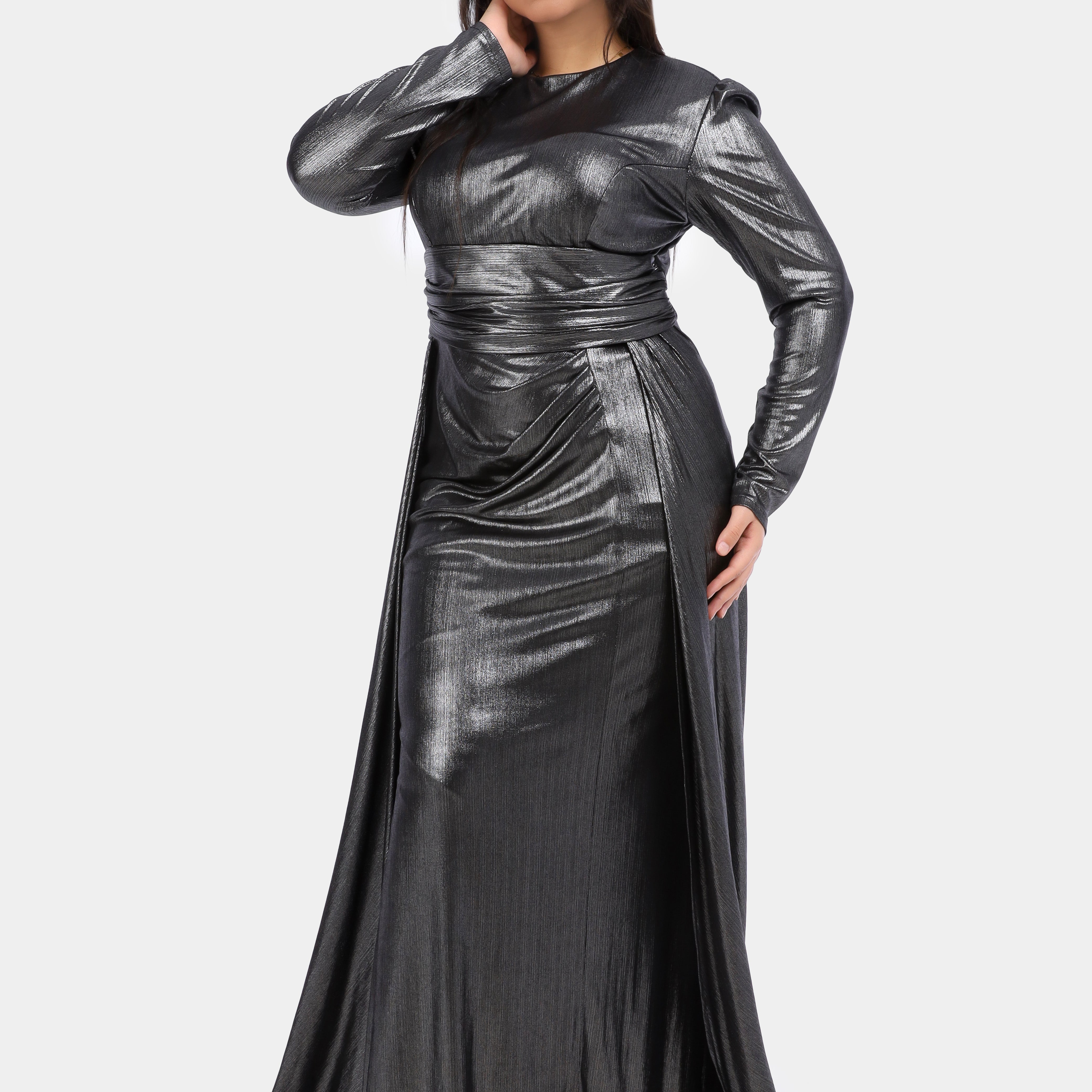 Evening Dress with Waist Extension w9412006