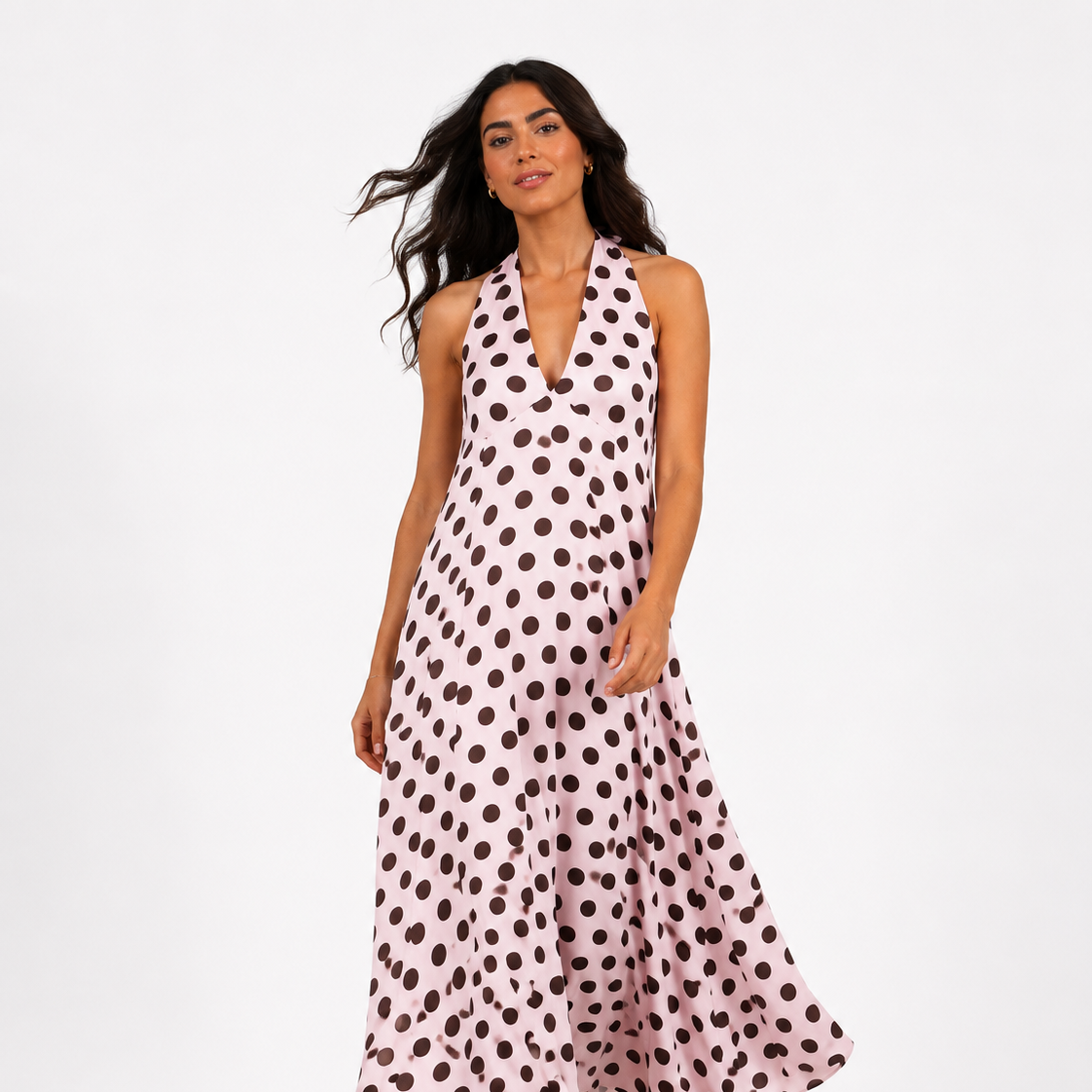 Sleeveless Polka Dot Dress 209210142