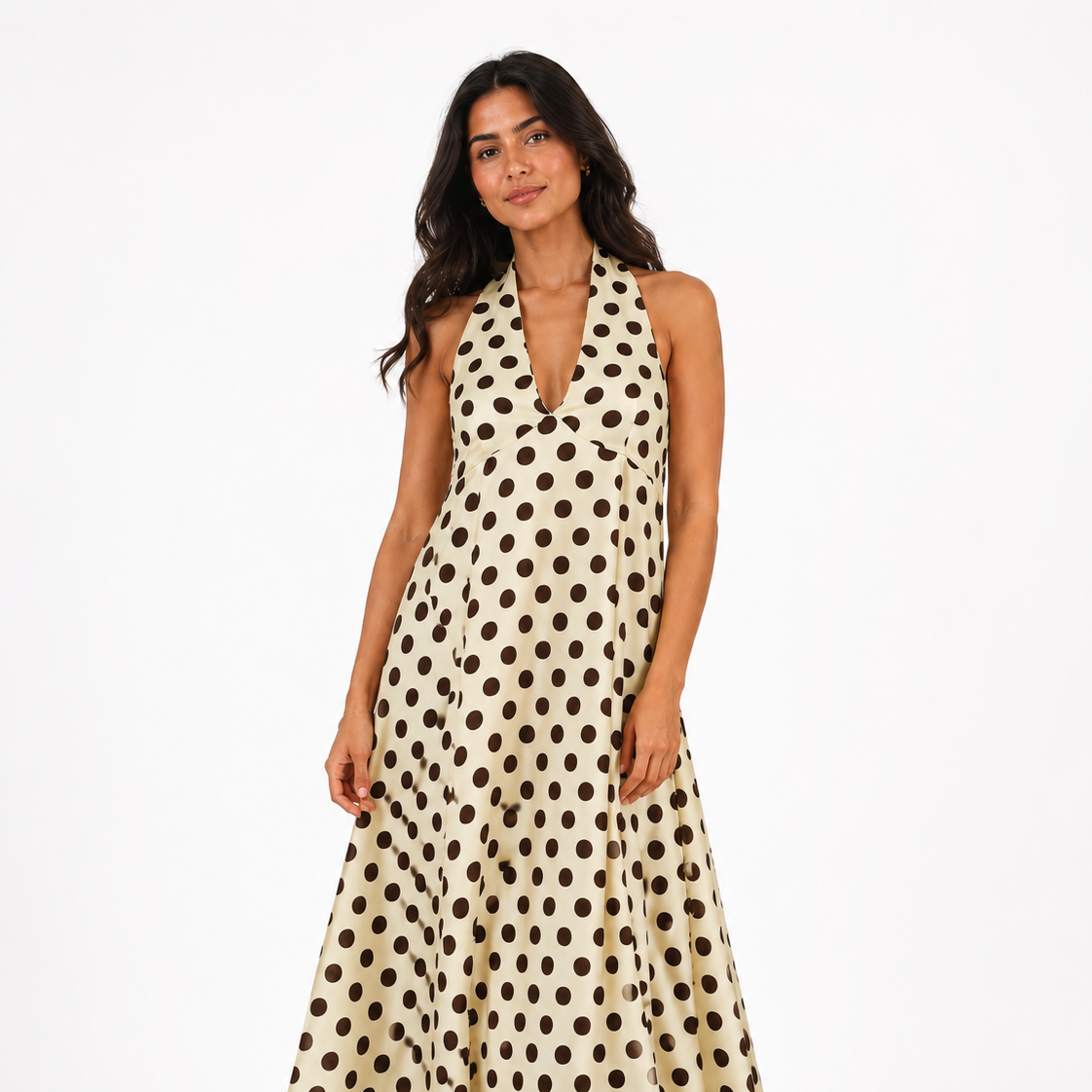 Sleeveless Polka Dot Dress 209210142
