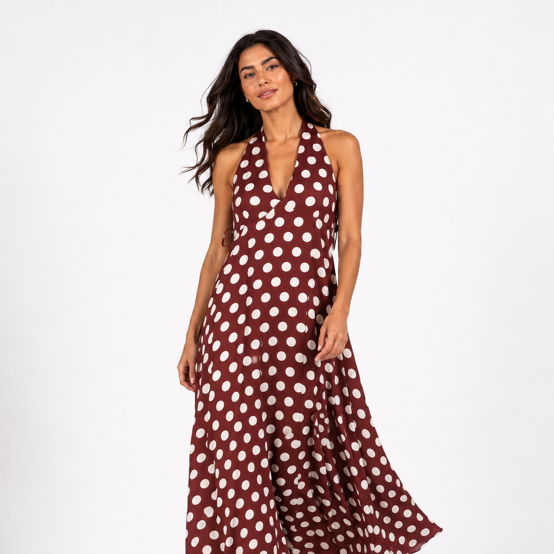 Sleeveless Polka Dot Dress 209210142