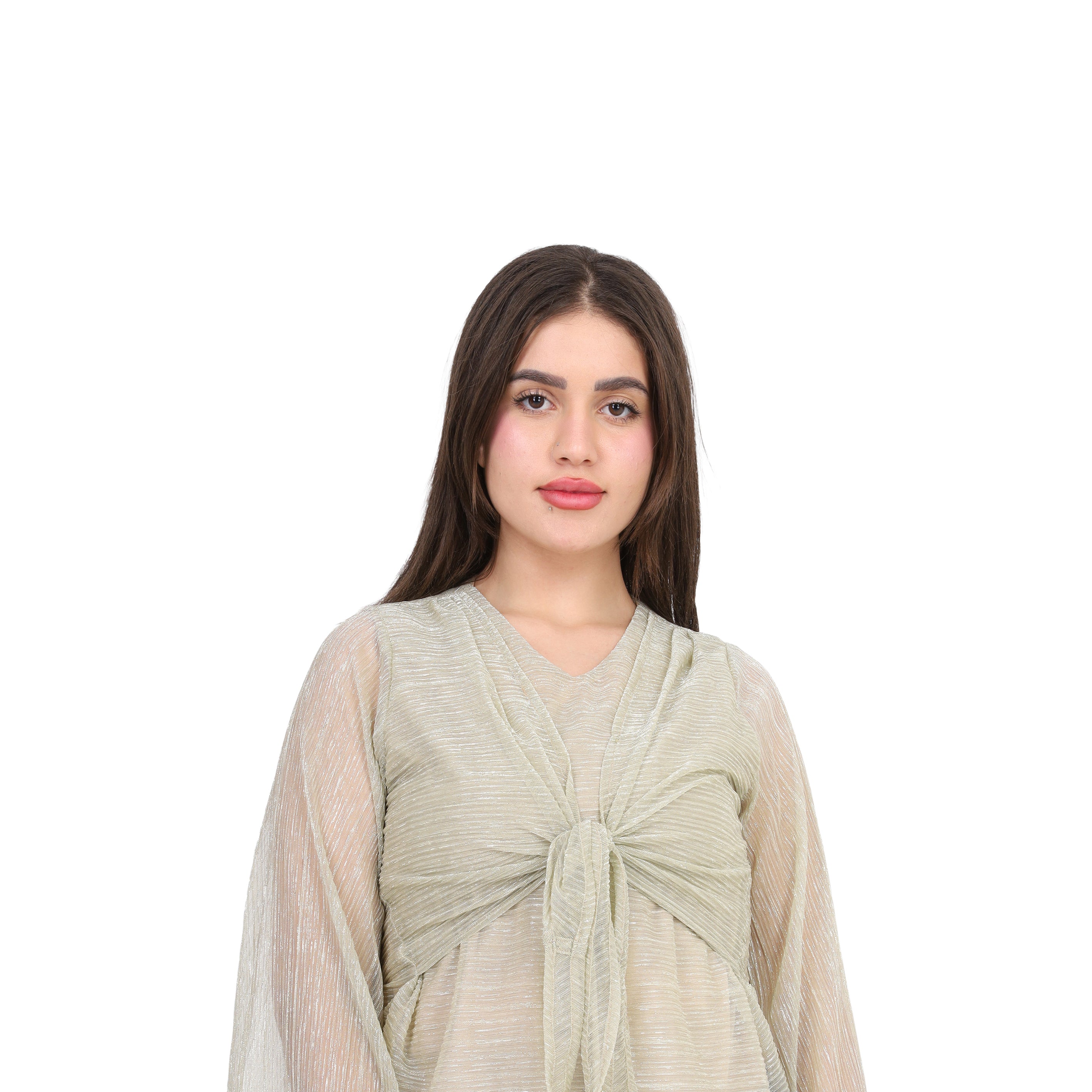 Shimmer Front Tie Blouse s1518690