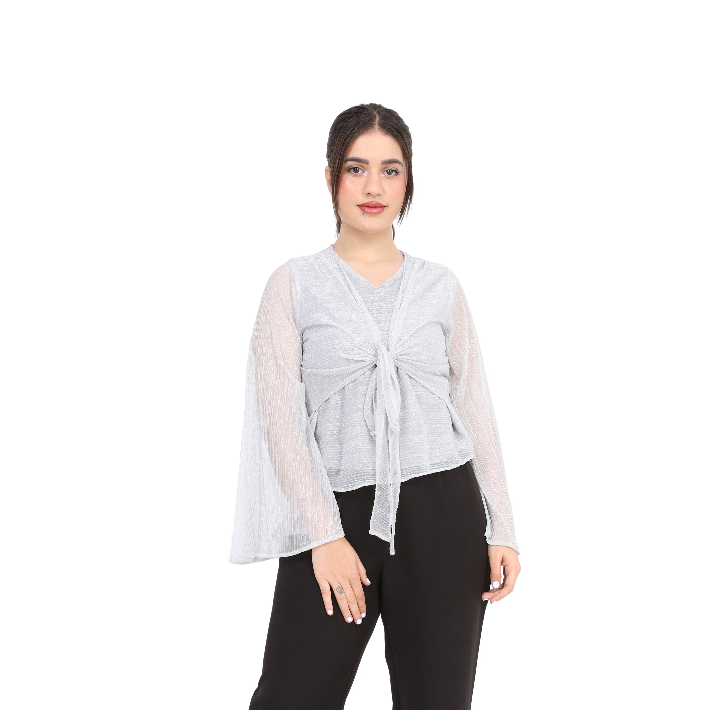 Shimmer Front Tie Blouse s1518690