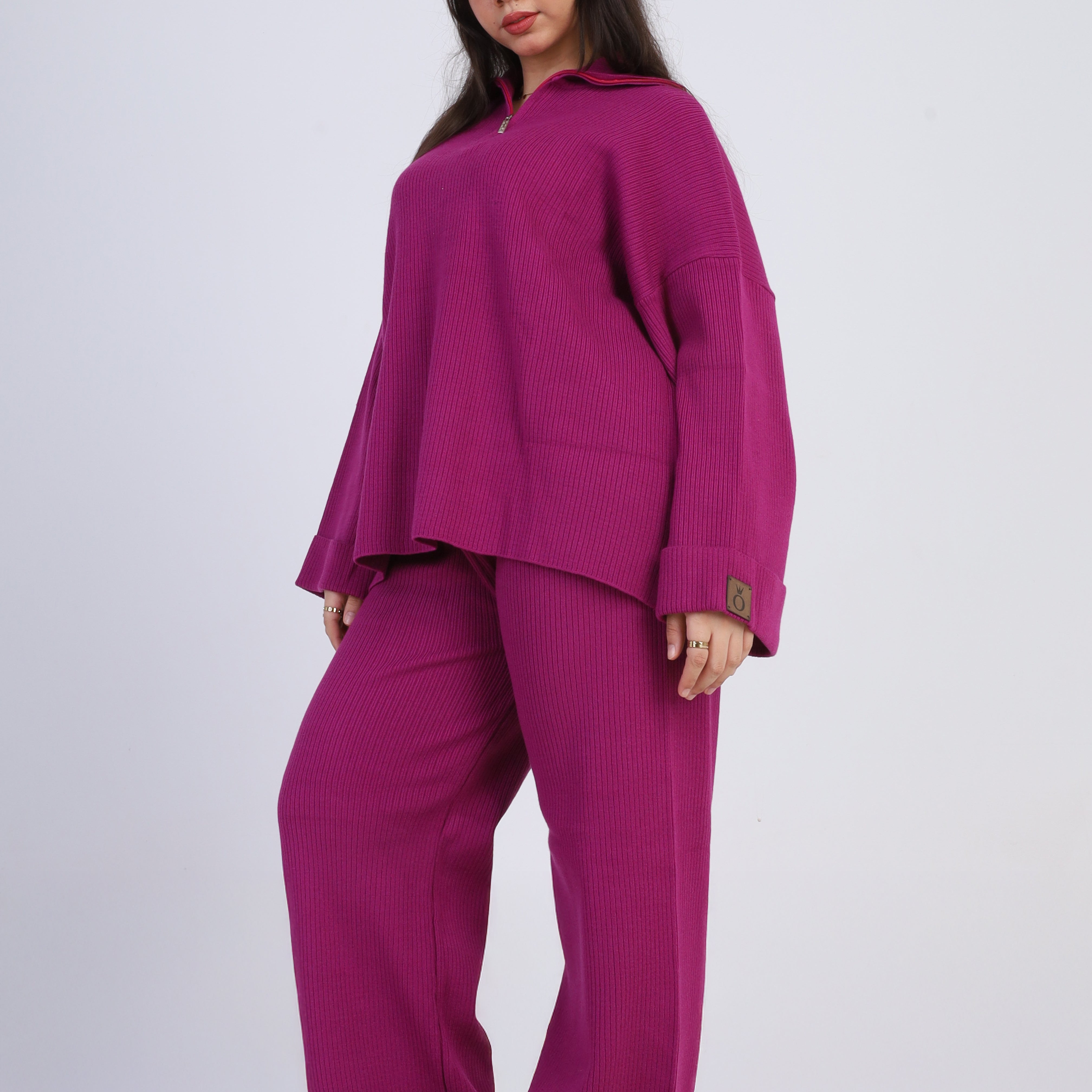 Ribbed Knit Two-Piece Set w16252604