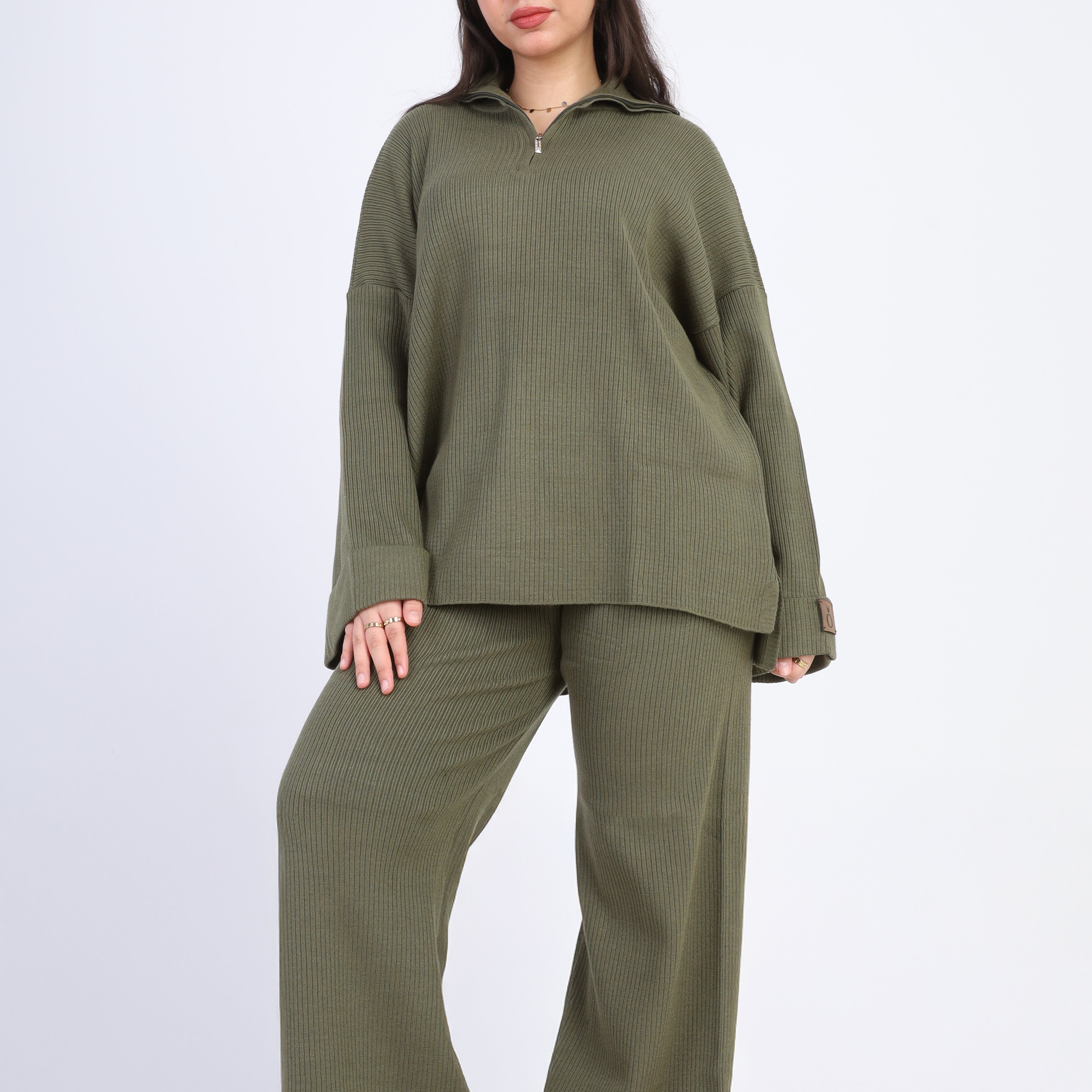 Ribbed Knit Two-Piece Set w16252604