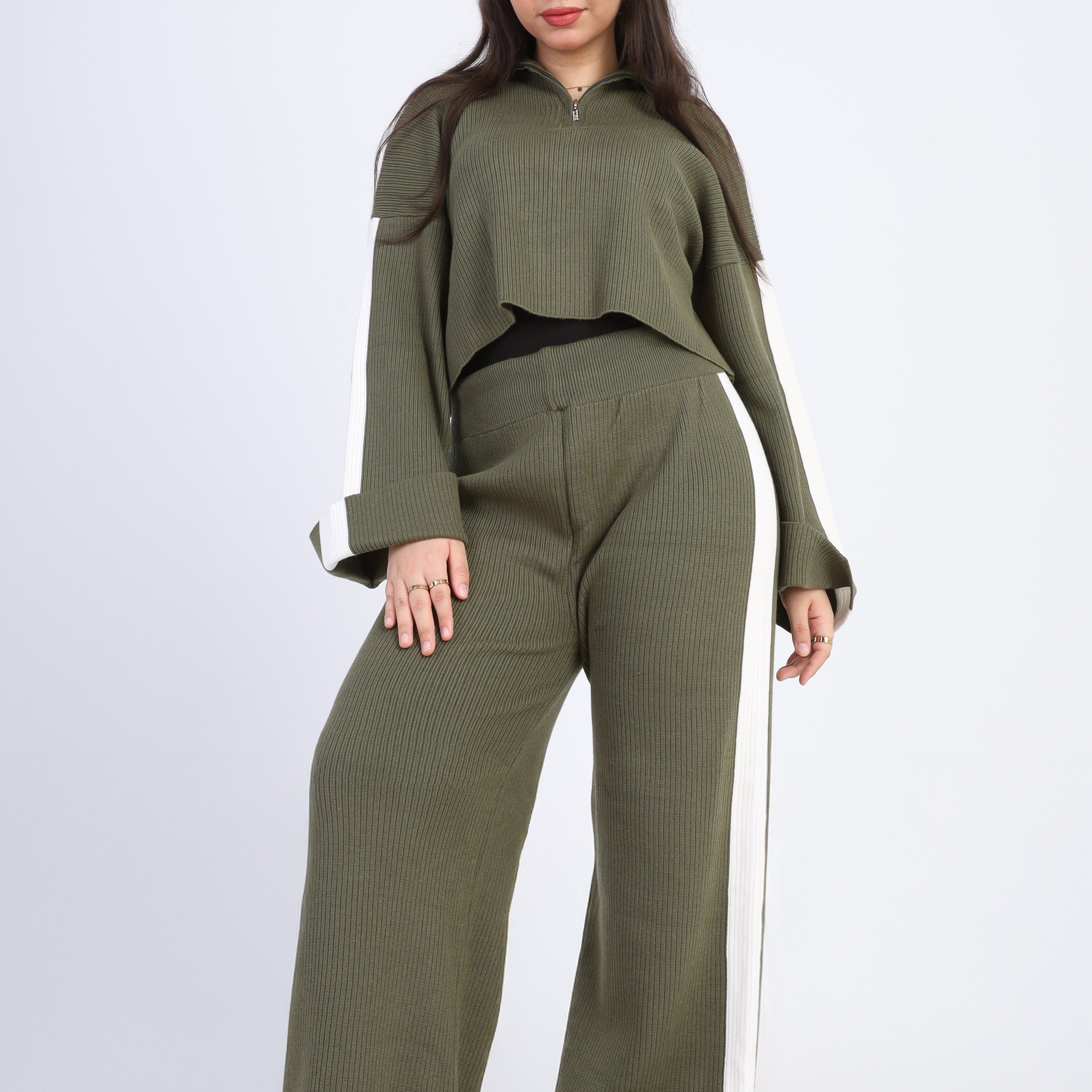 Ribbed Knit Two-Piece Set w16252639