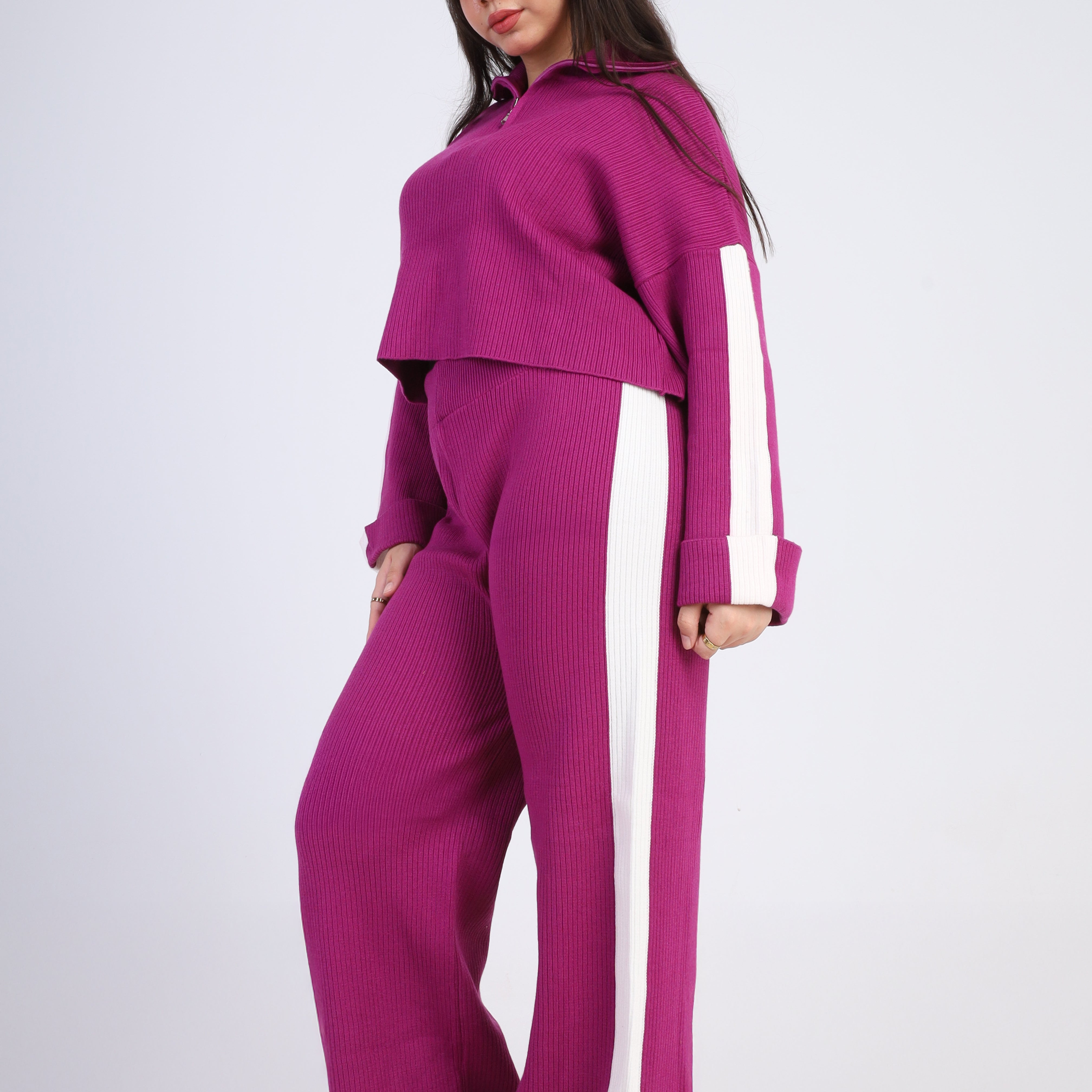 Ribbed Knit Two-Piece Set w16252639