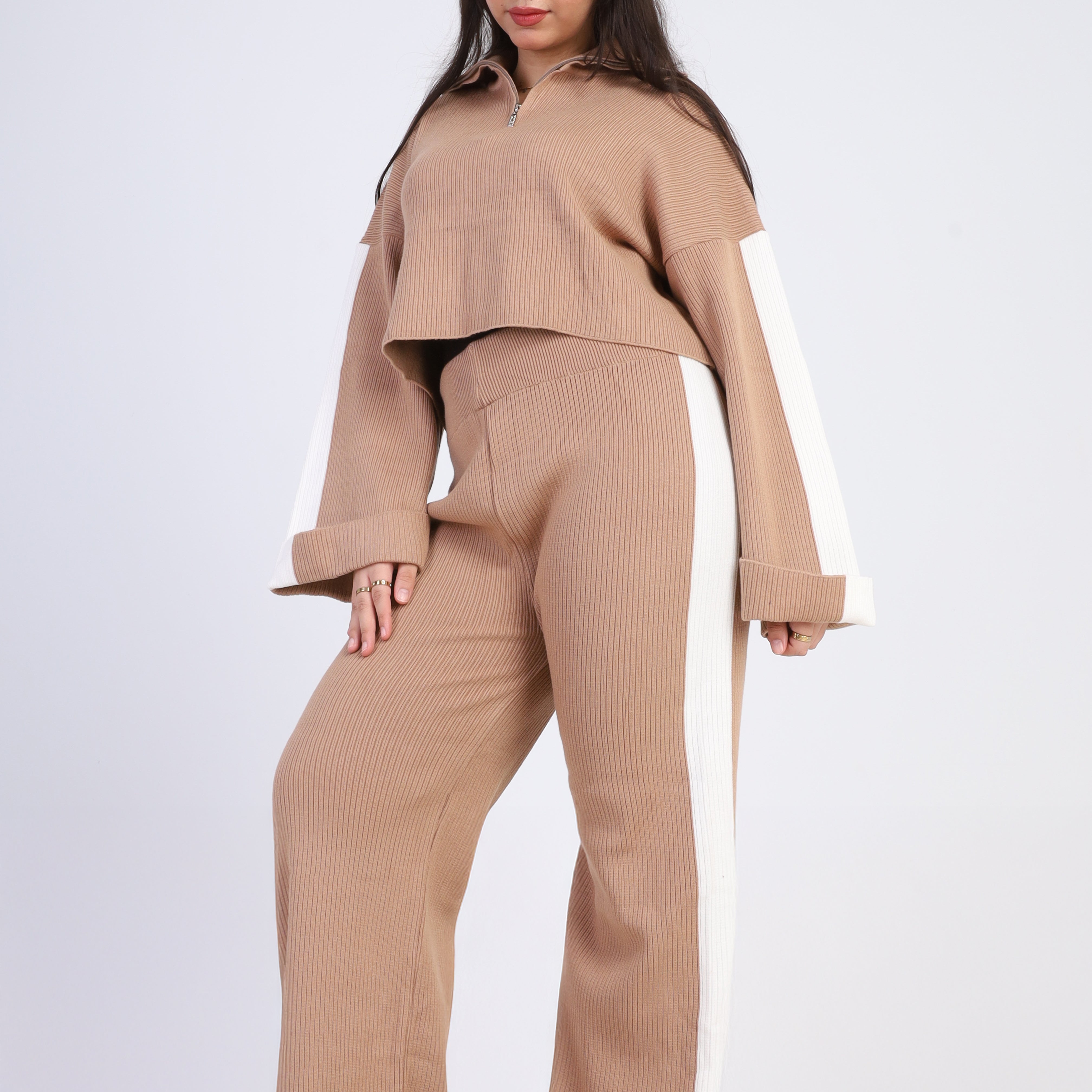 Ribbed Knit Two-Piece Set w16252639