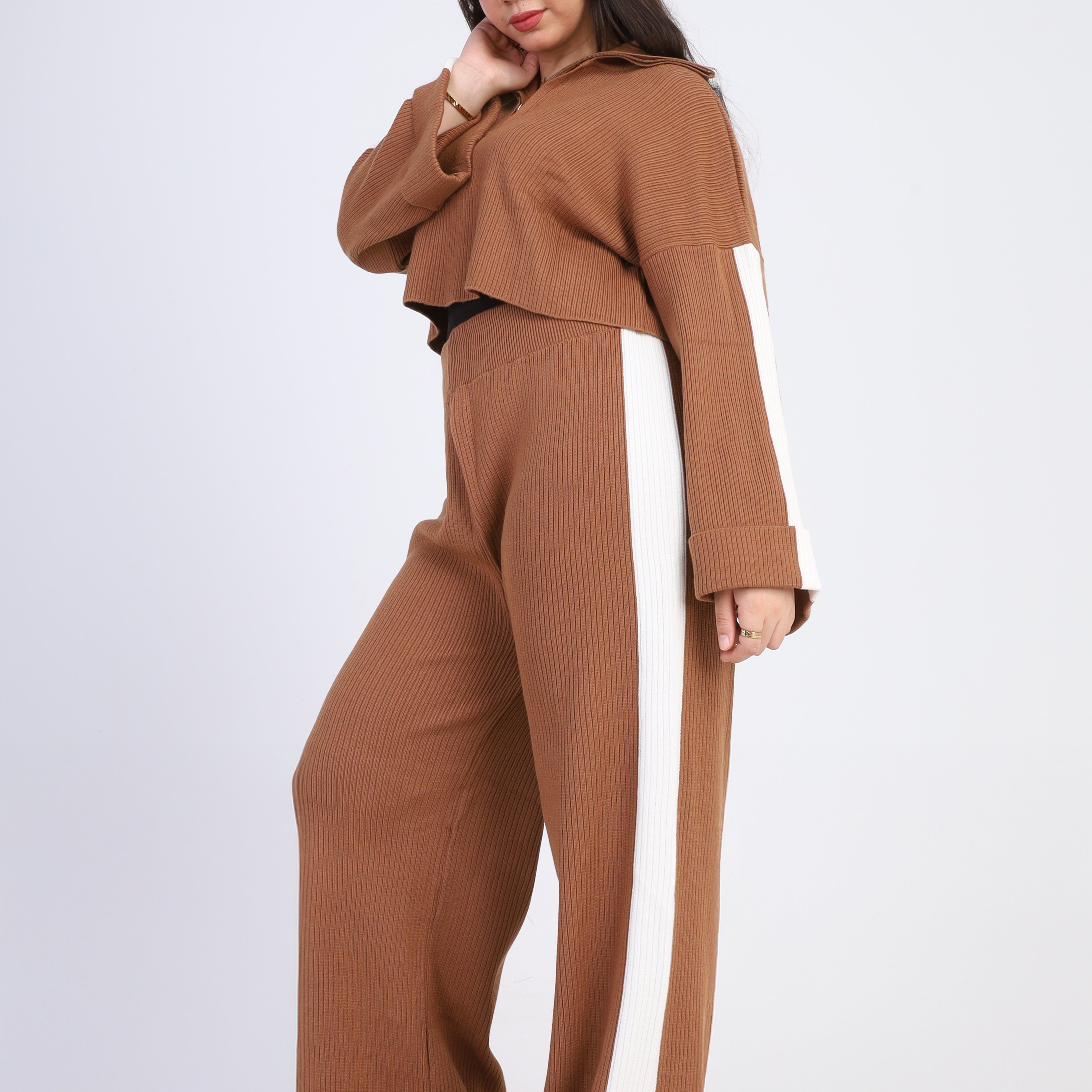 Ribbed Knit Two-Piece Set w16252639