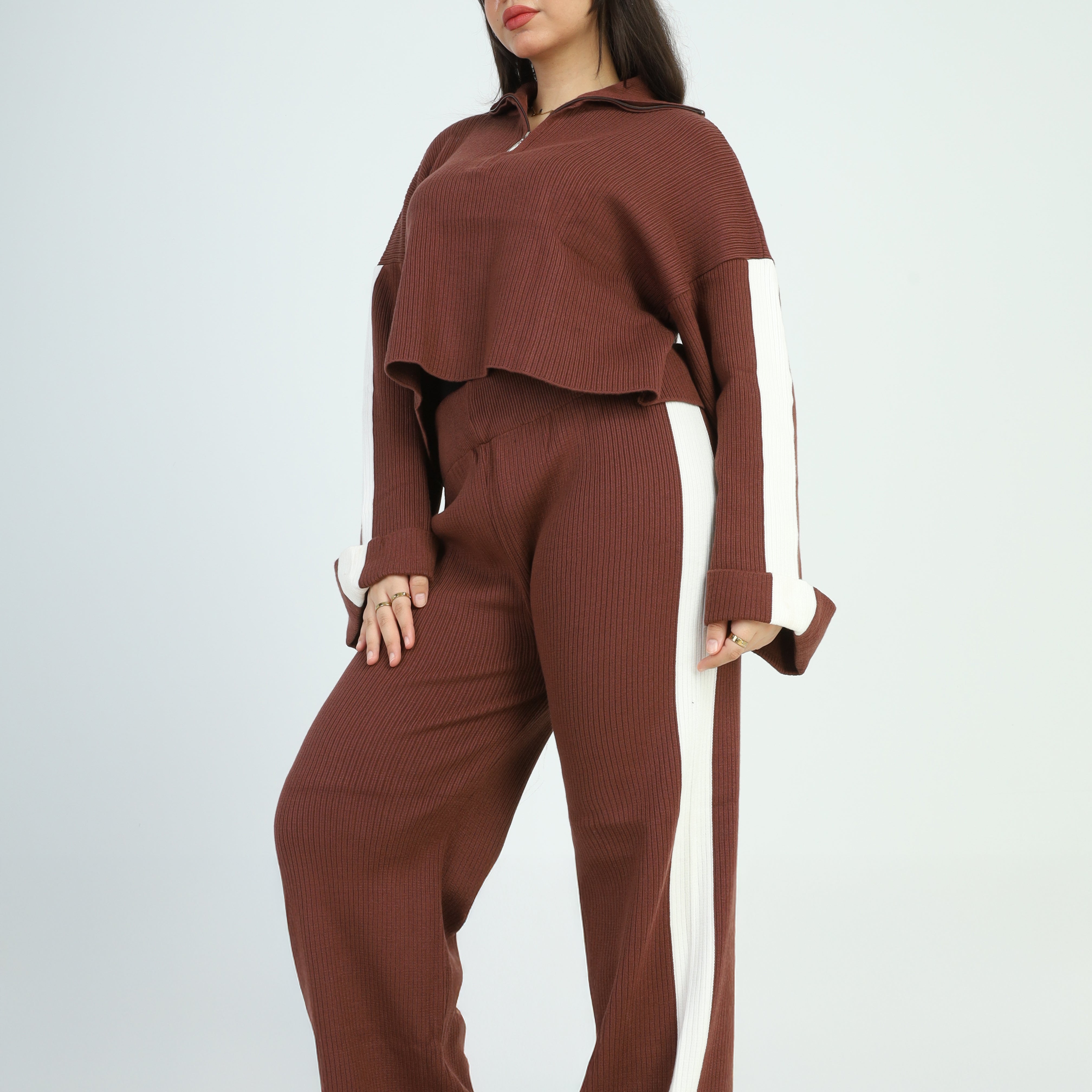 Ribbed Knit Two-Piece Set w16252639