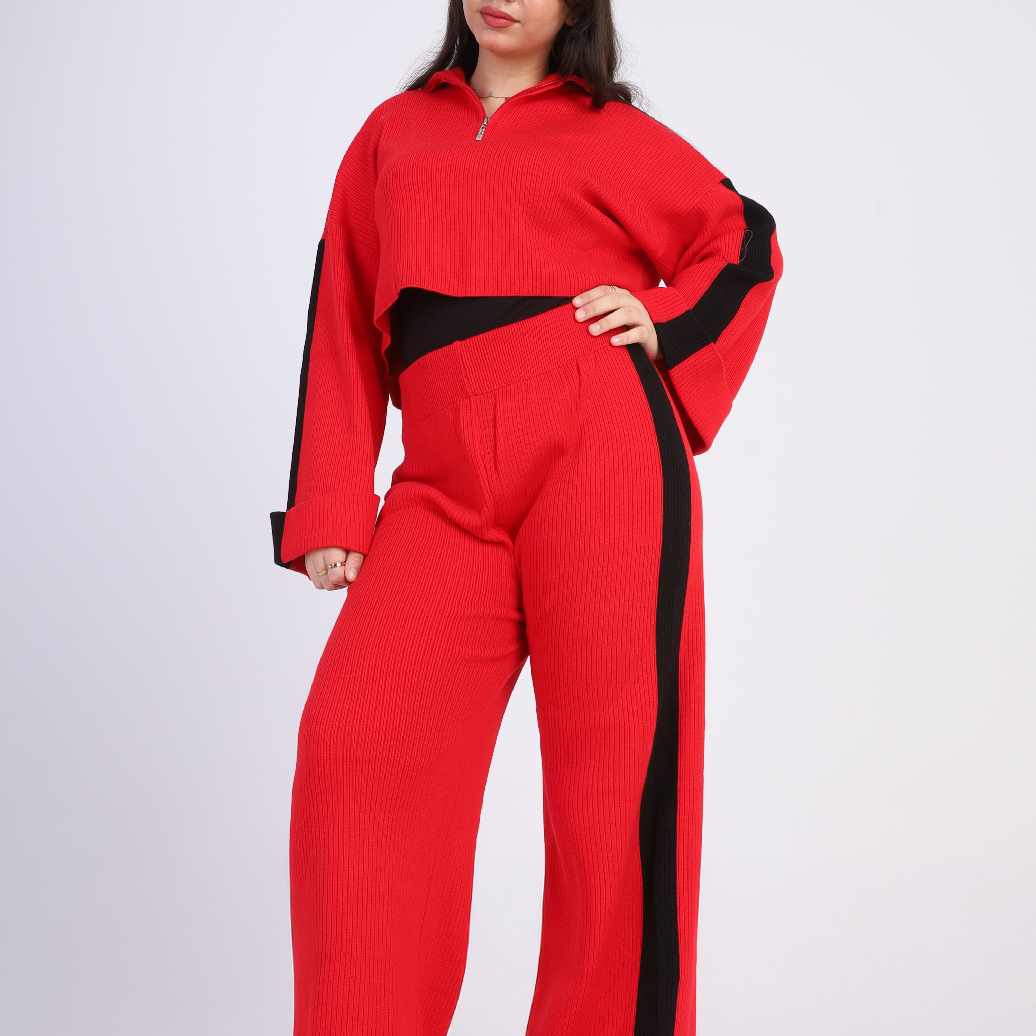 Ribbed Knit Two-Piece Set w16252639