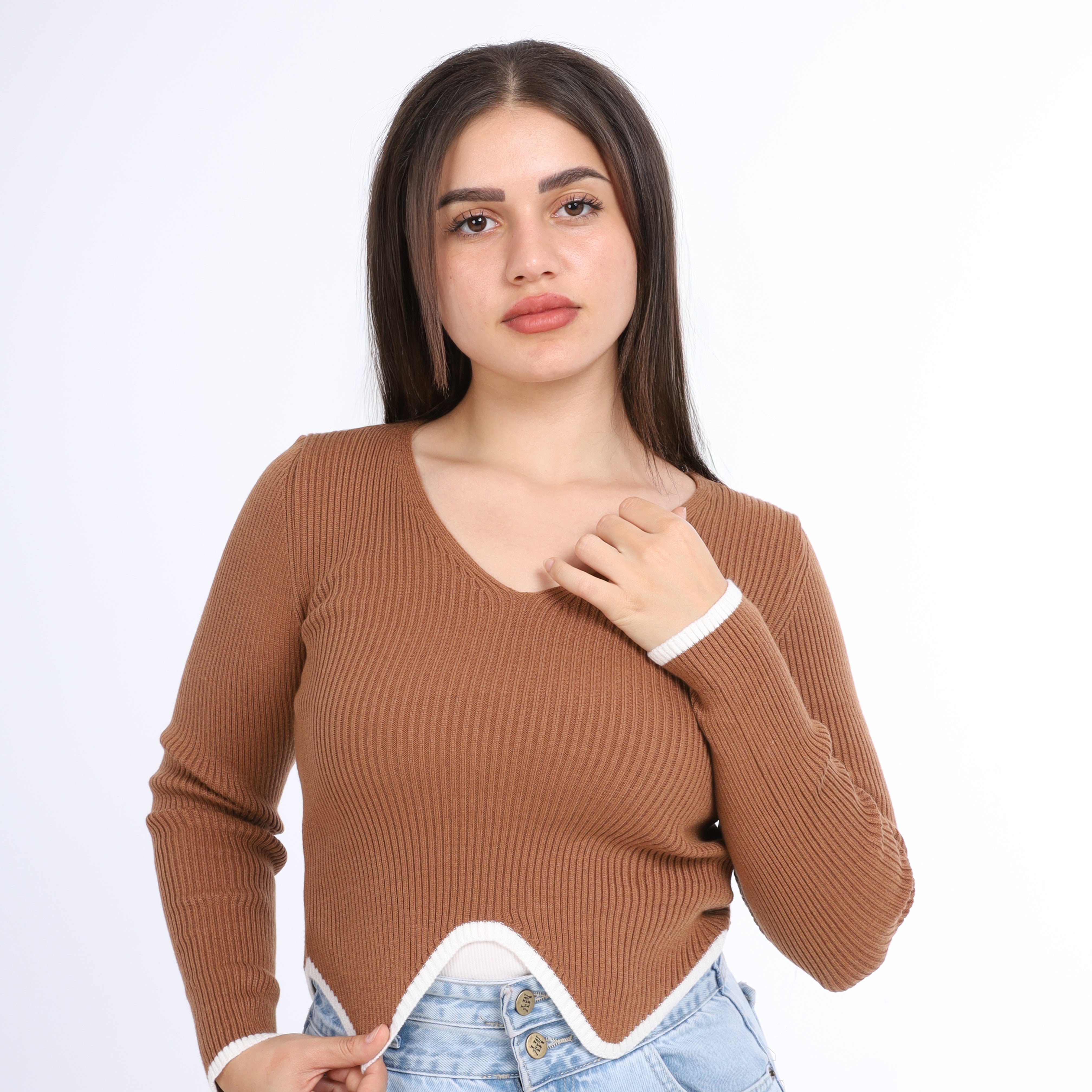 Ribbed Curved Top w16252641