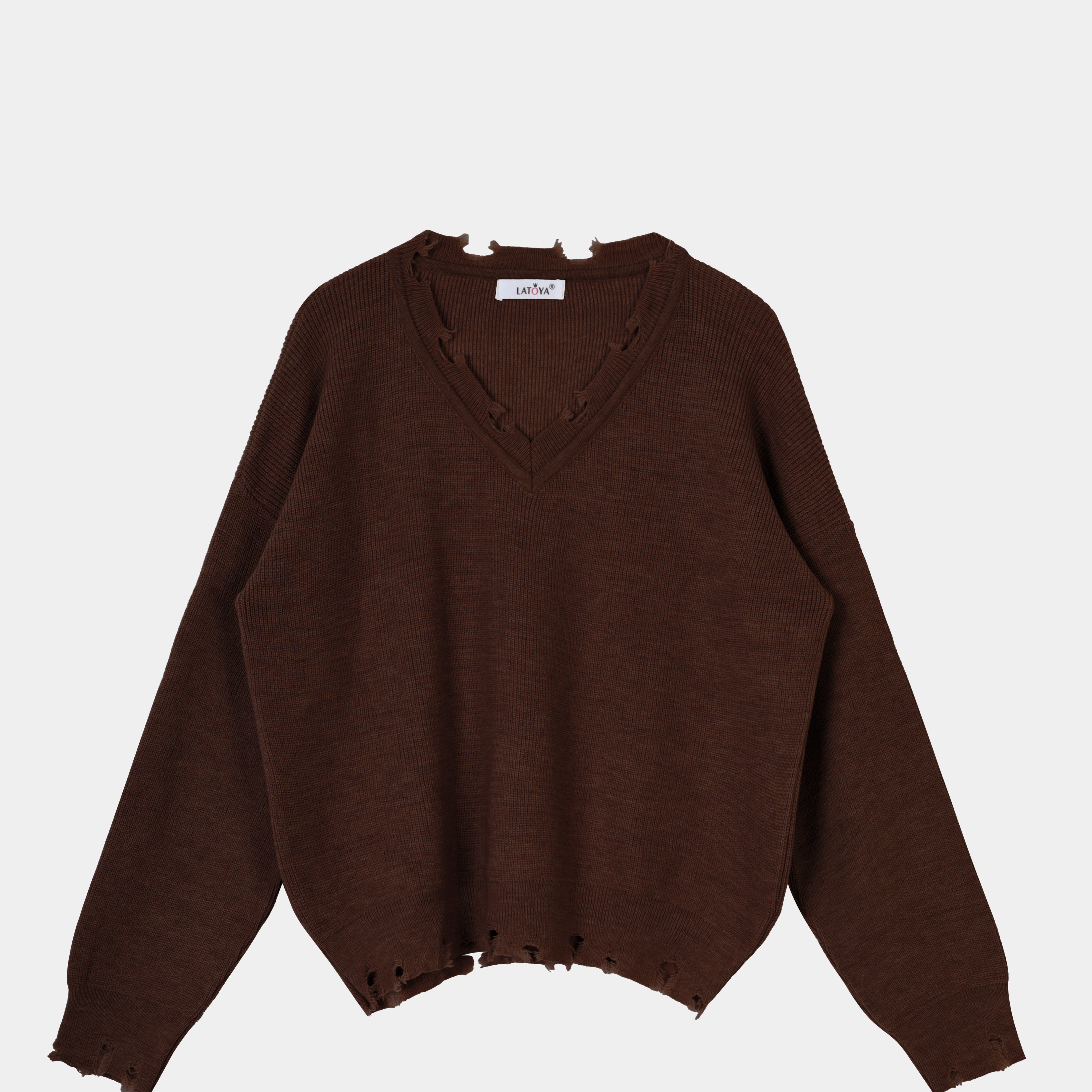 Distressed V-Neck pullover w16252645