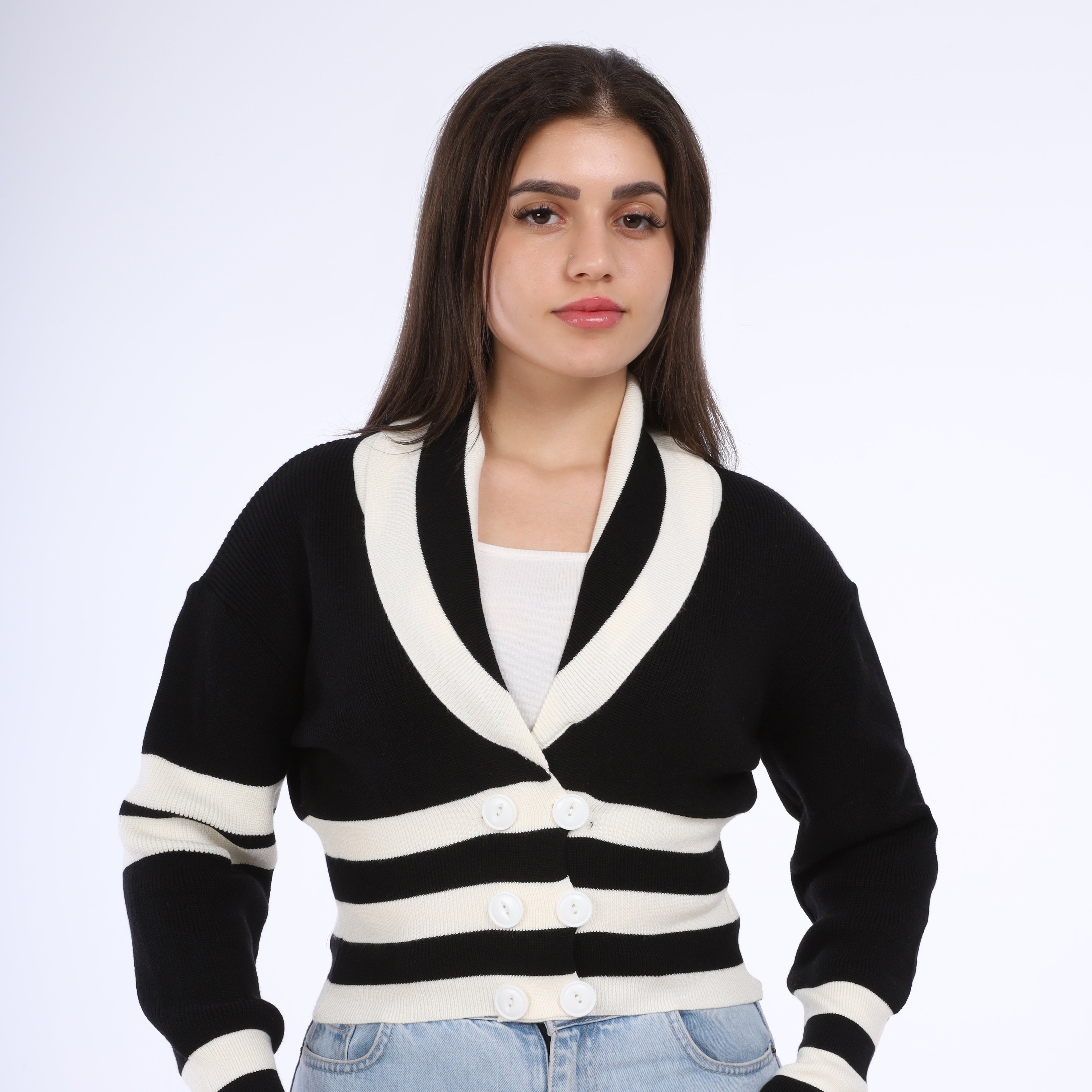 Buttoned Collar Knit Pullover w16252667