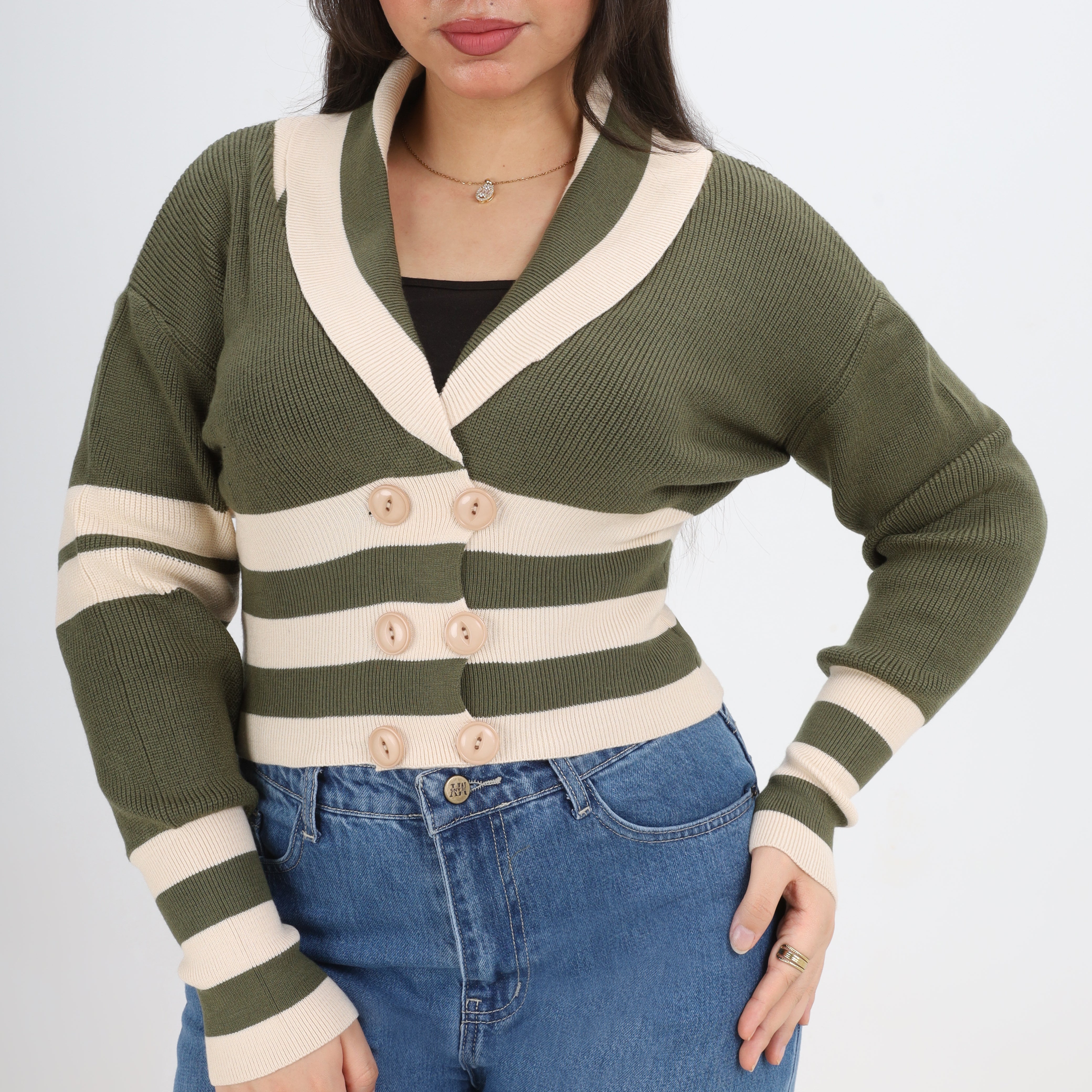 Buttoned Collar Knit Pullover w16252667
