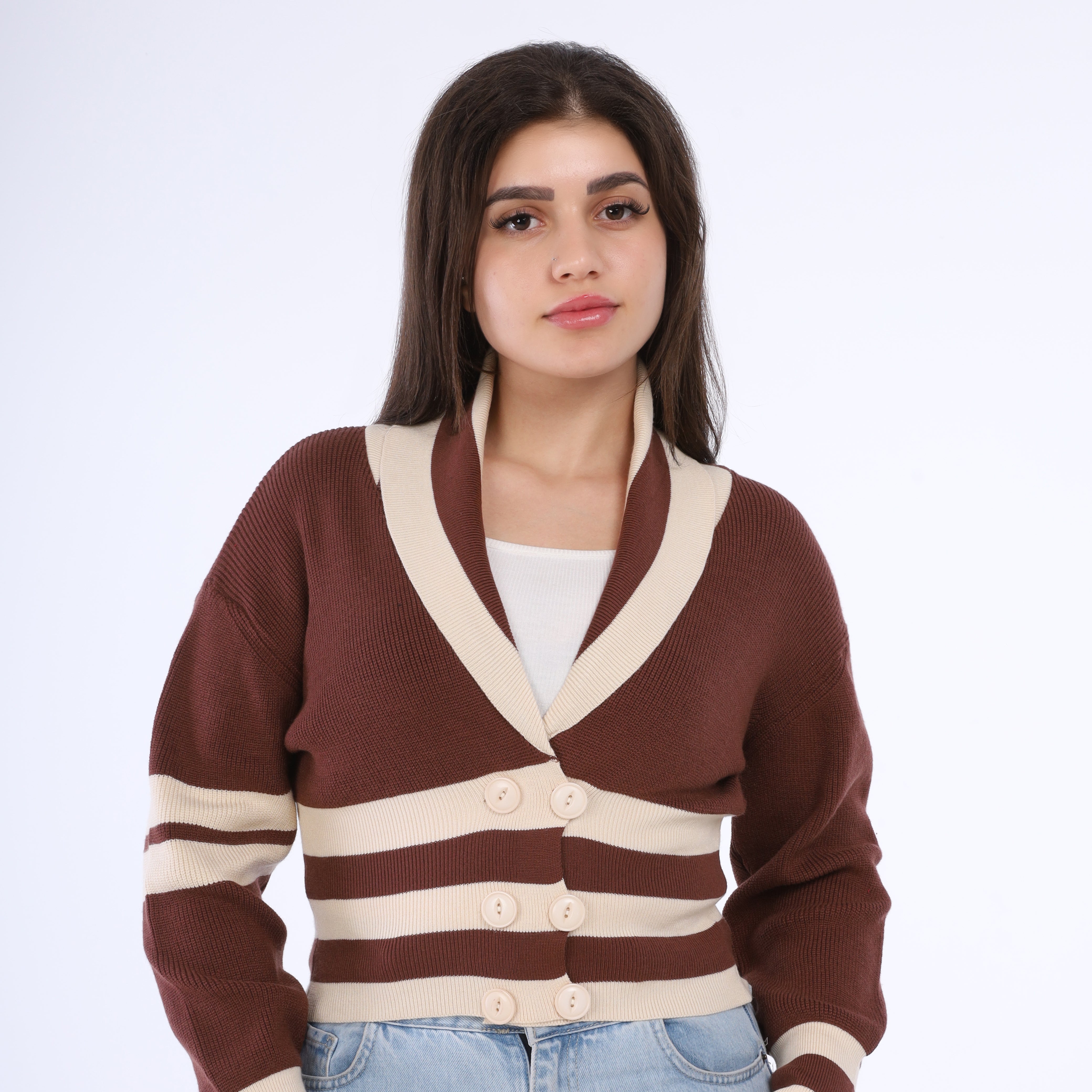 Buttoned Collar Knit Pullover w16252667