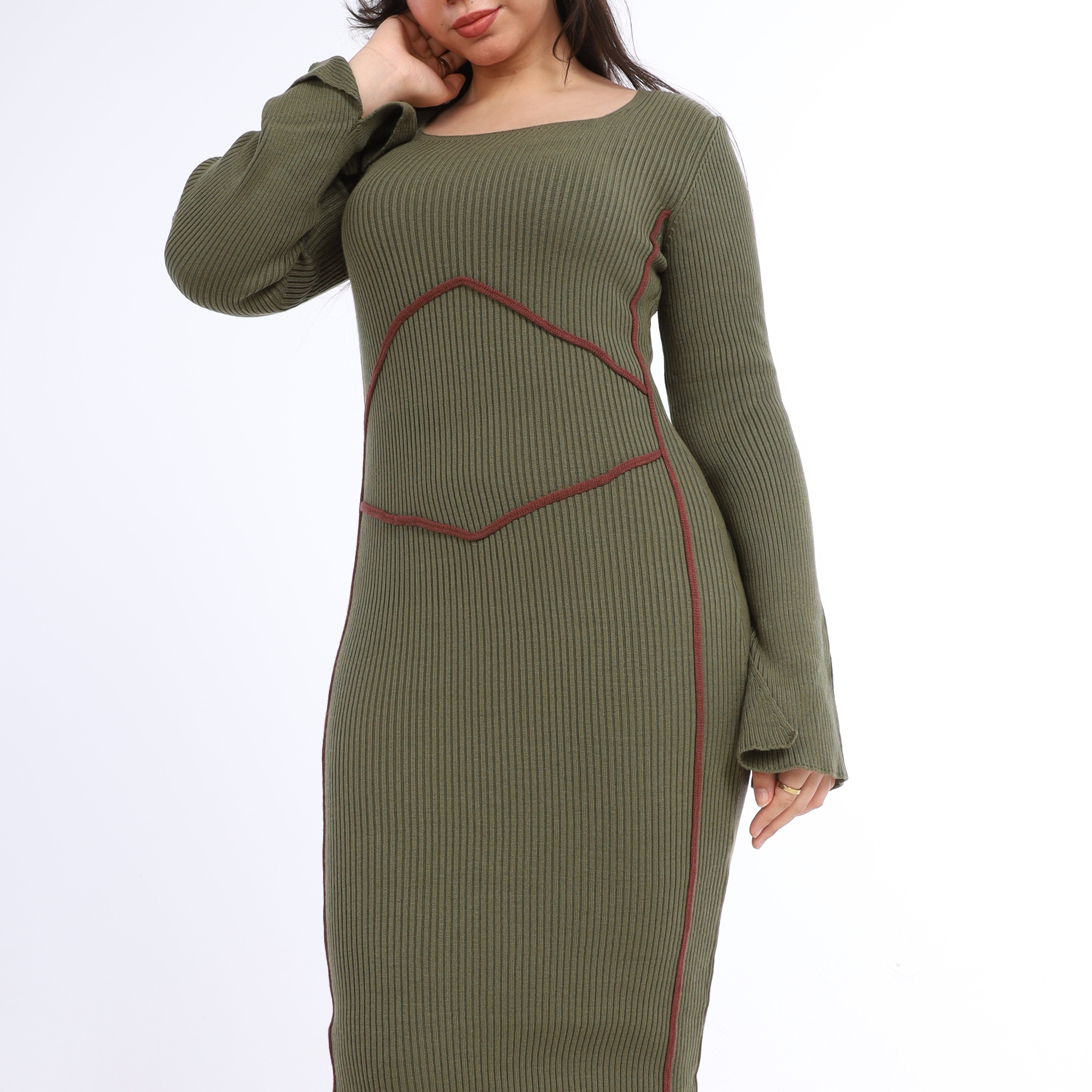 Ribbed Knit Corset Detail Dress w16252675