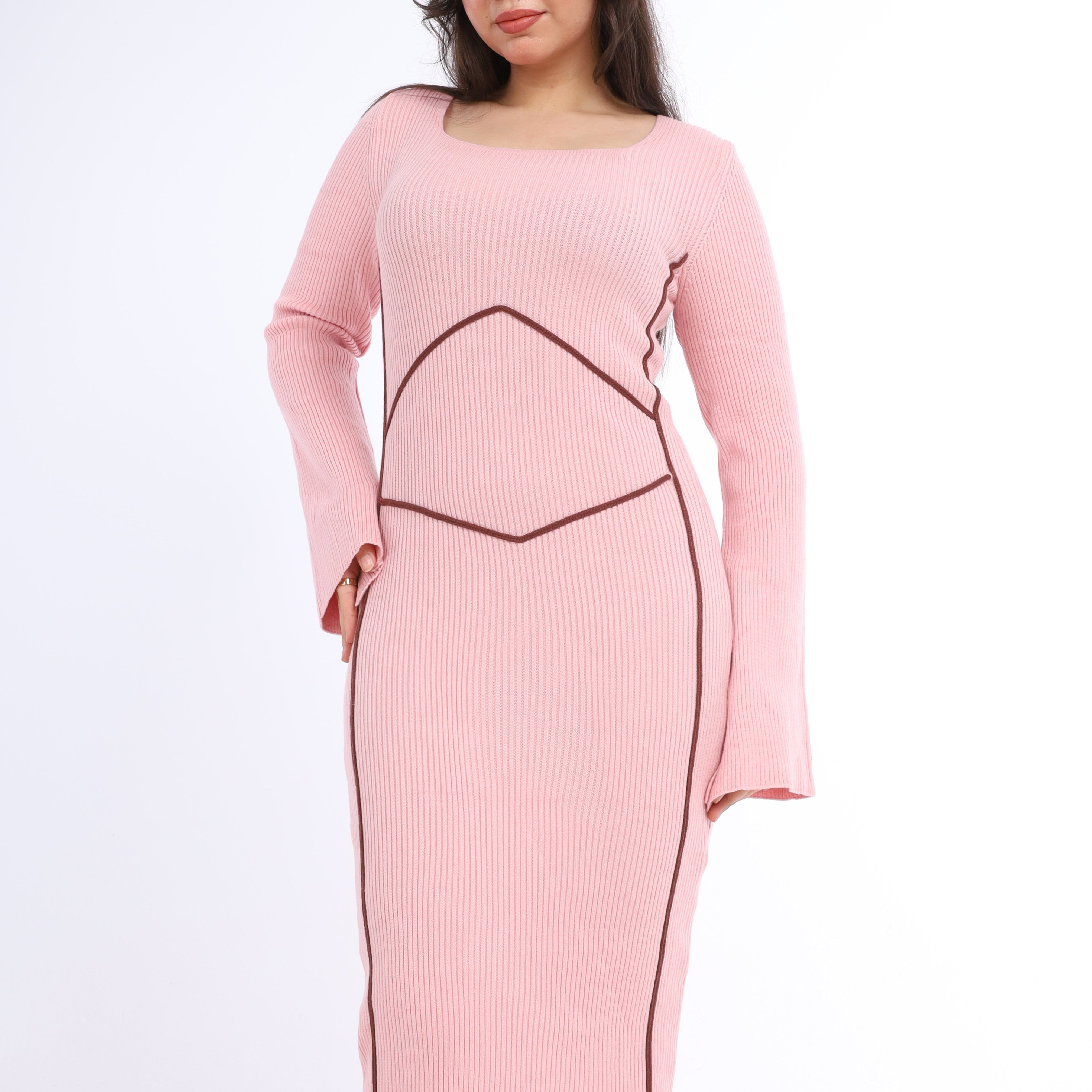 Ribbed Knit Corset Detail Dress w16252675