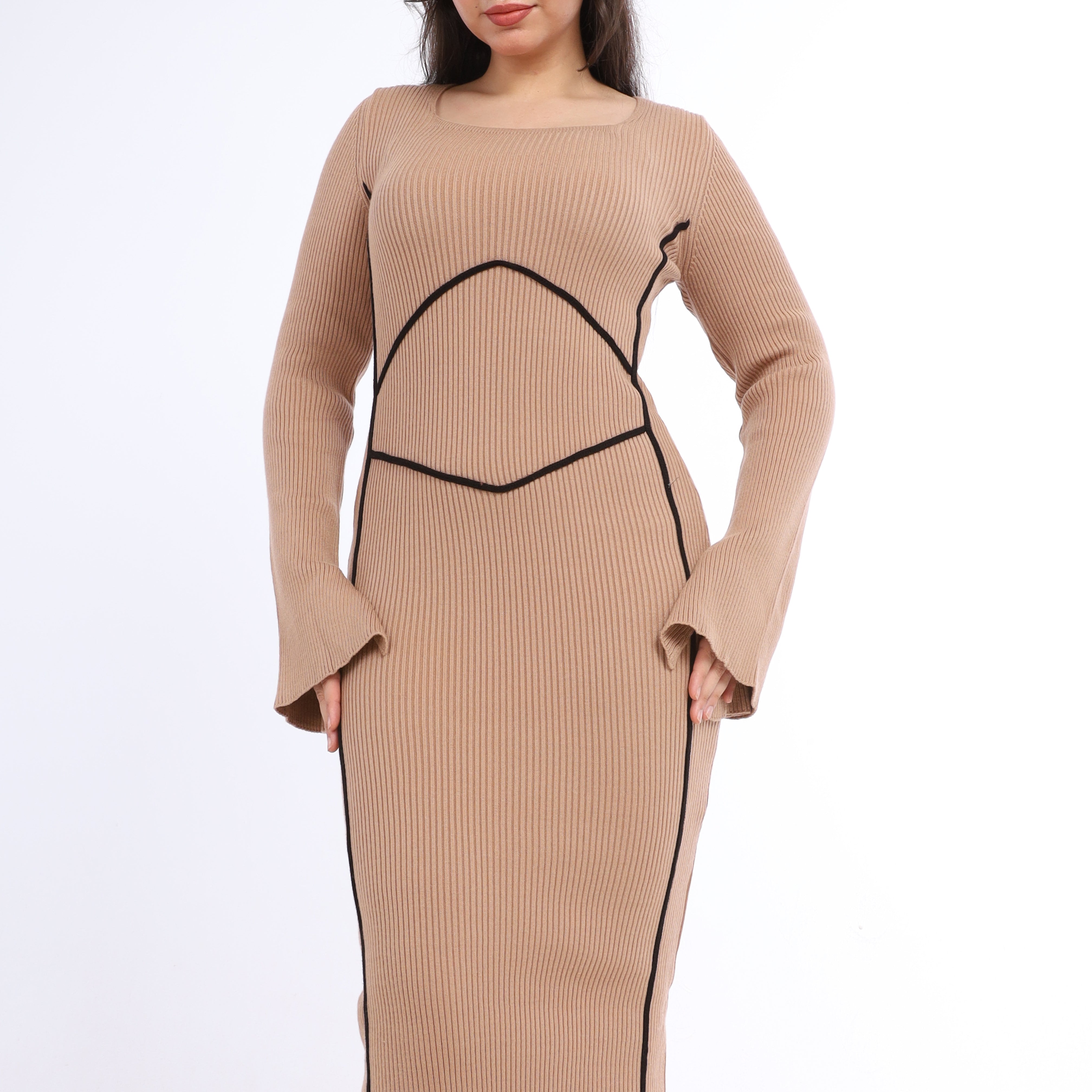 Ribbed Knit Corset Detail Dress w16252675