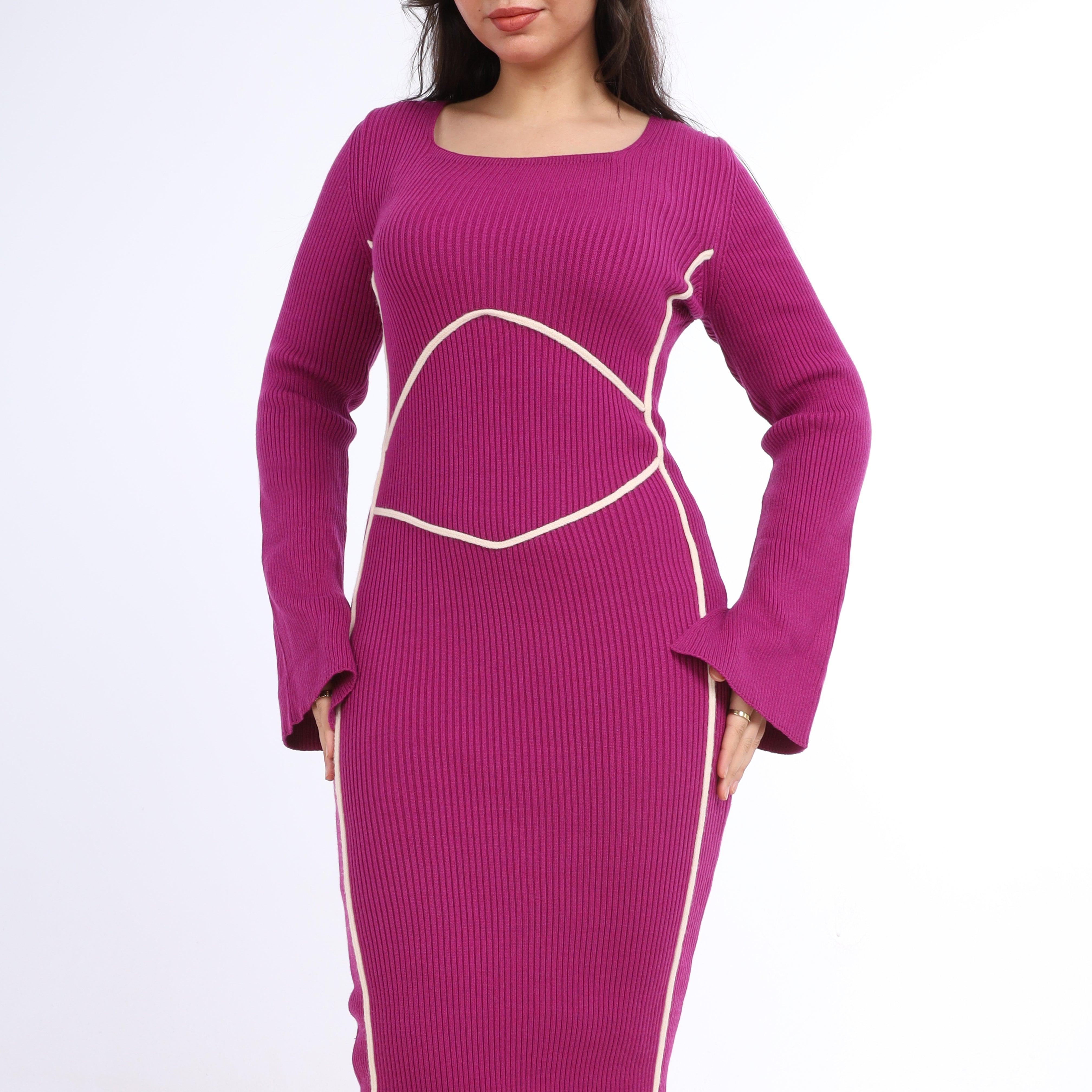 Ribbed Knit Corset Detail Dress w16252675